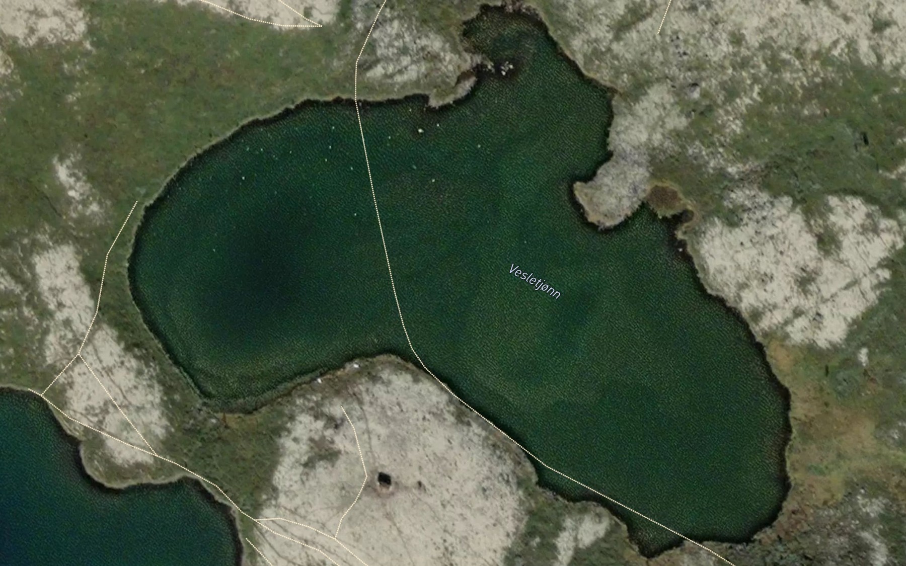 Satellite map of the Vesletjonn