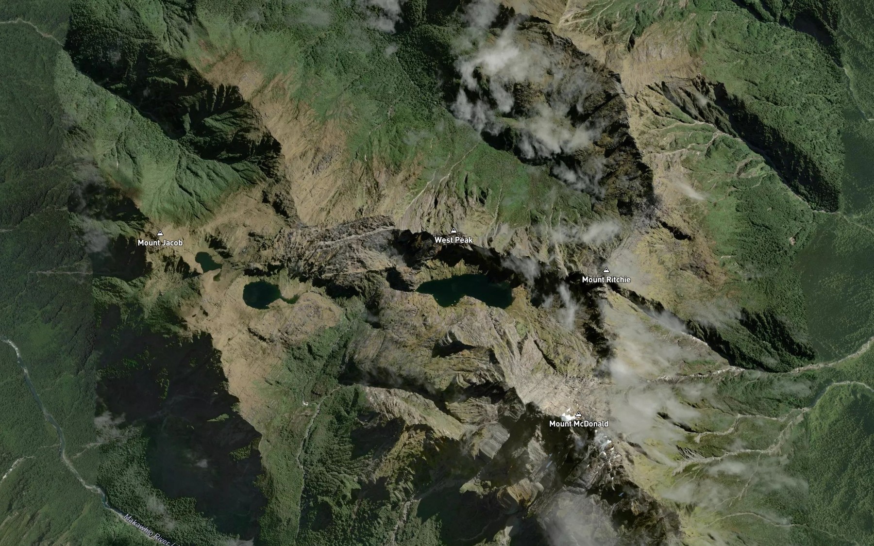 Satellite map of the Lake Roto Te Koeti