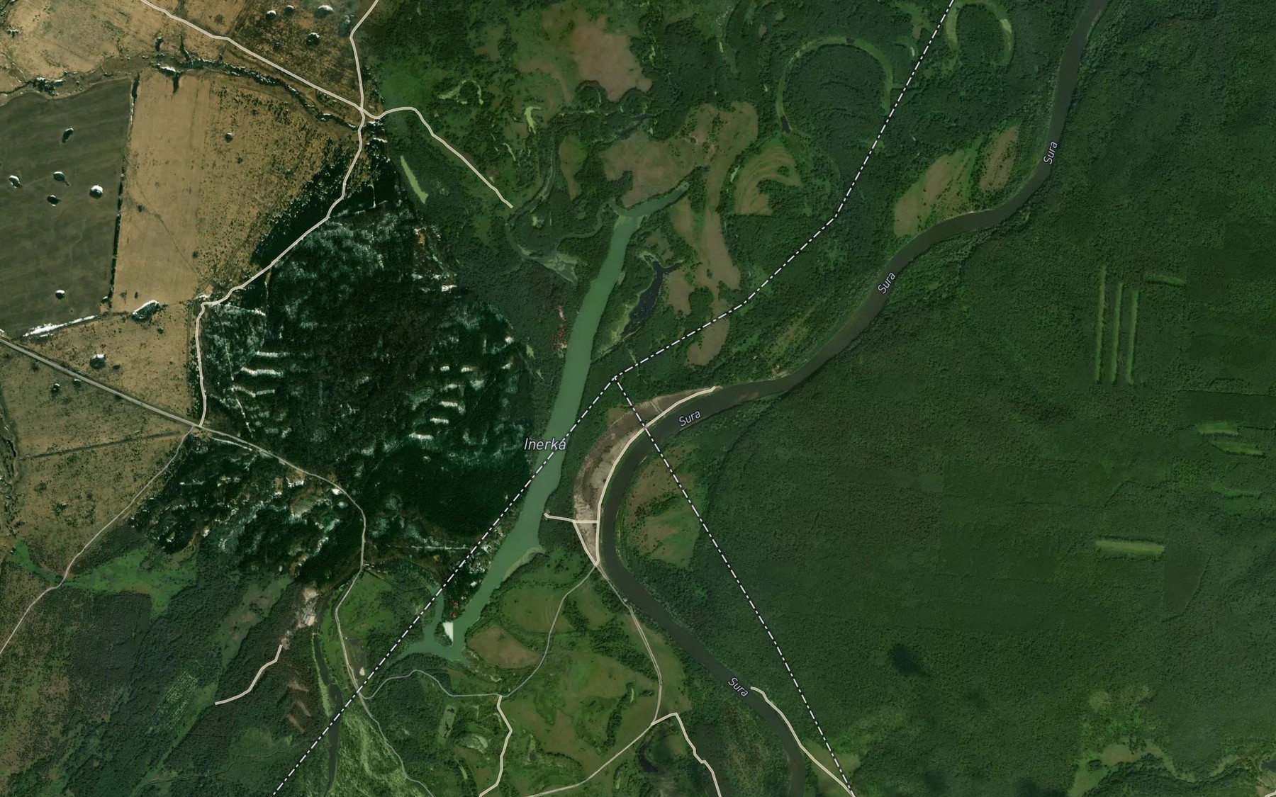 Satellite map of the Ozero Inerka