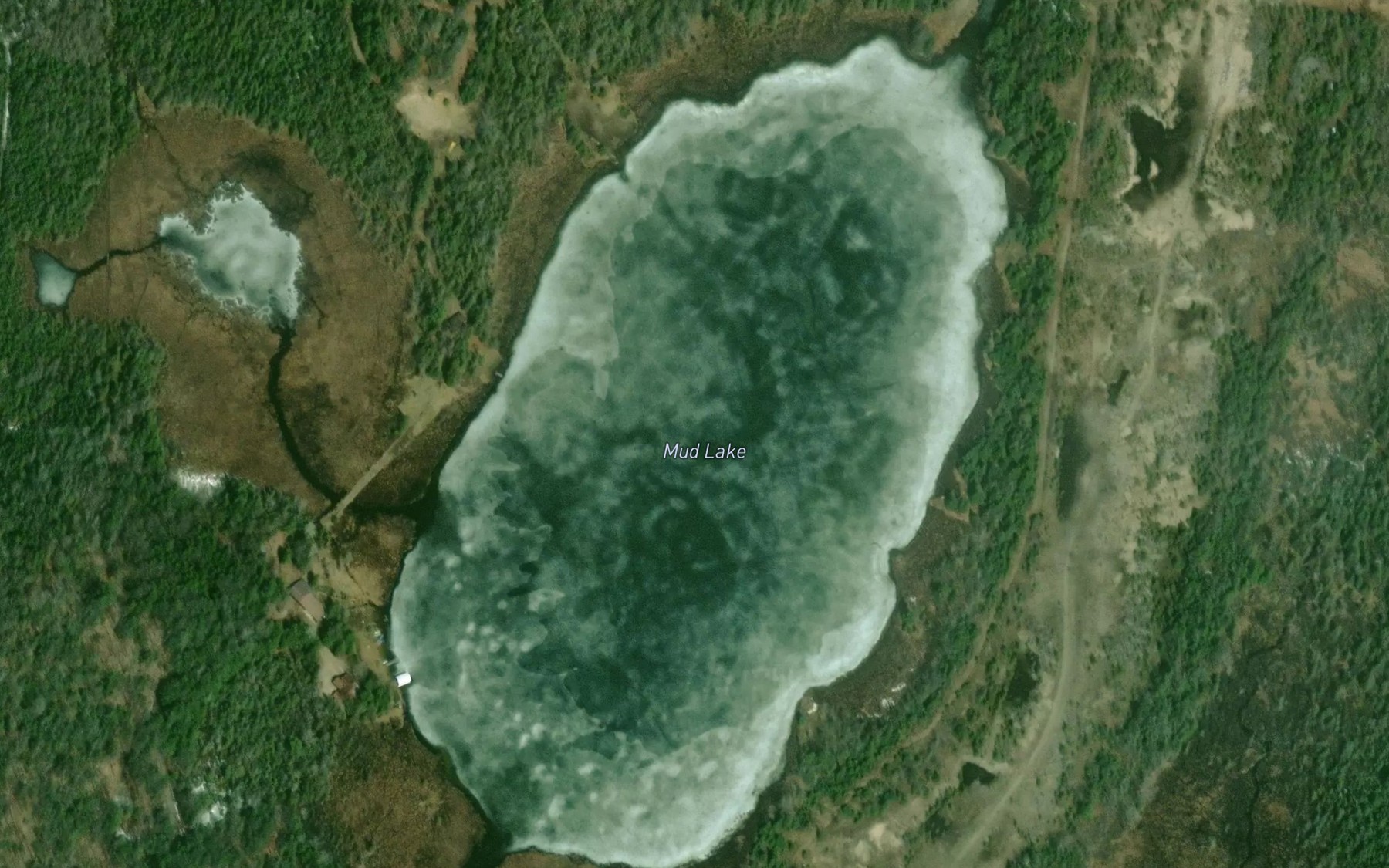 Satellite map of the Mud Lake