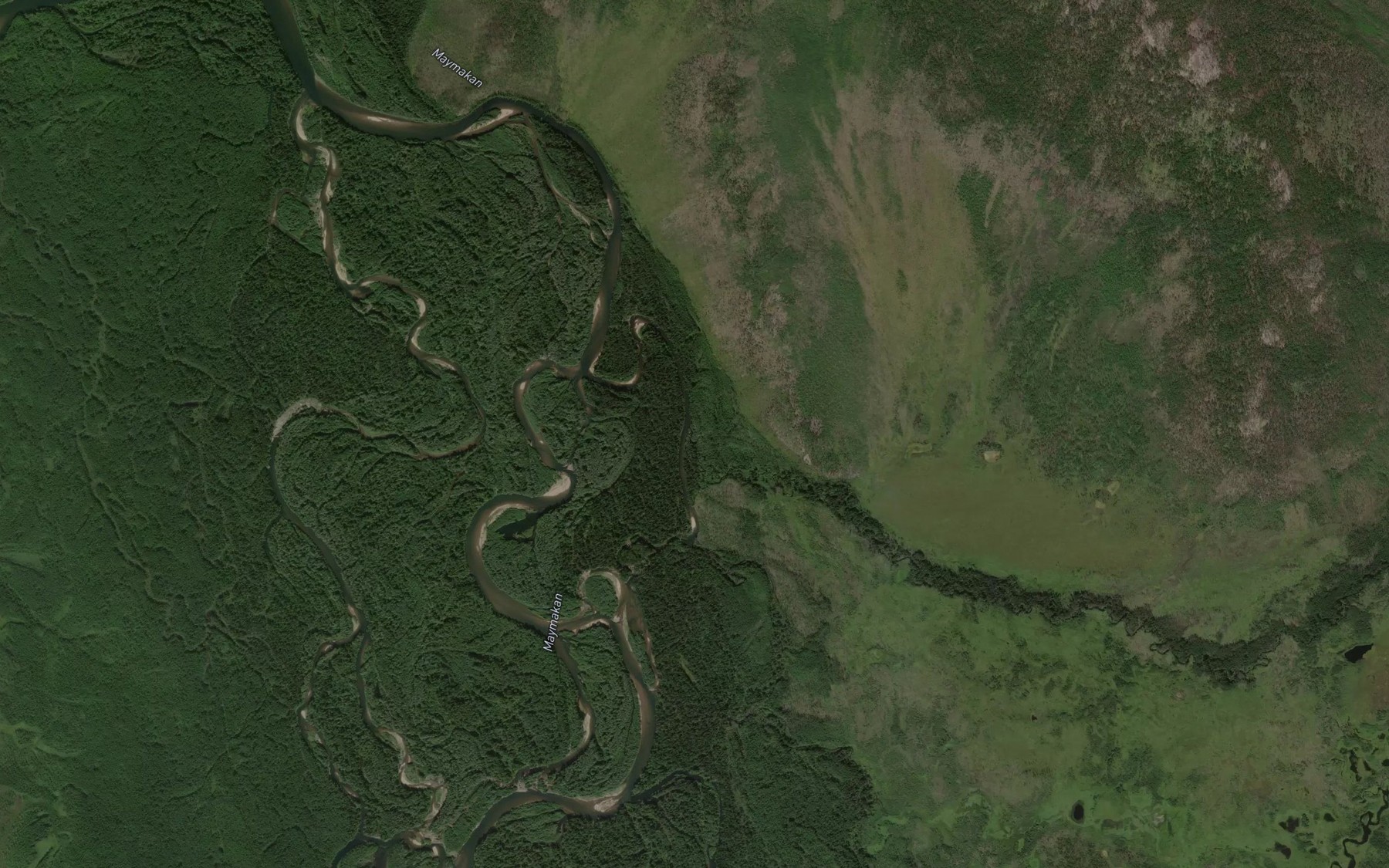 Satellite map of the Nizhniy Devikon