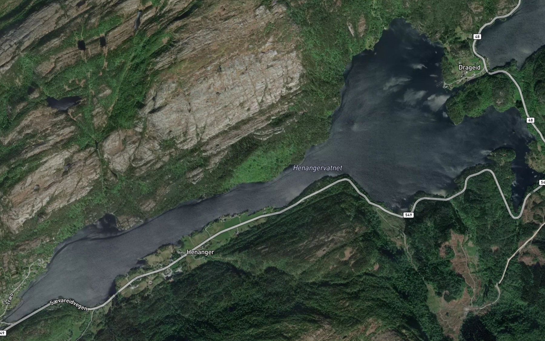 Satellite map of the Henangervatnet