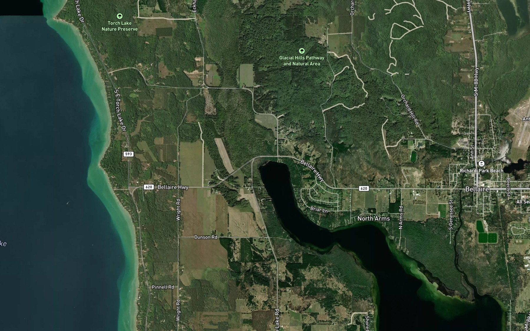 Satellite map of the Grass Creek