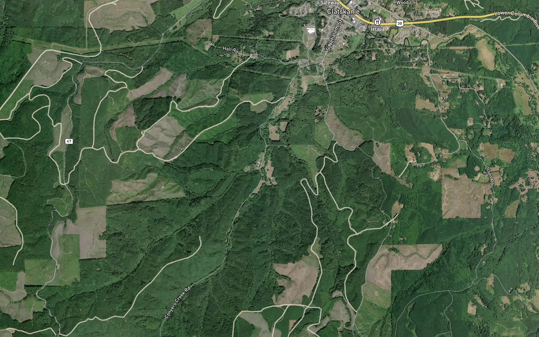 Satellite map of the West Creek