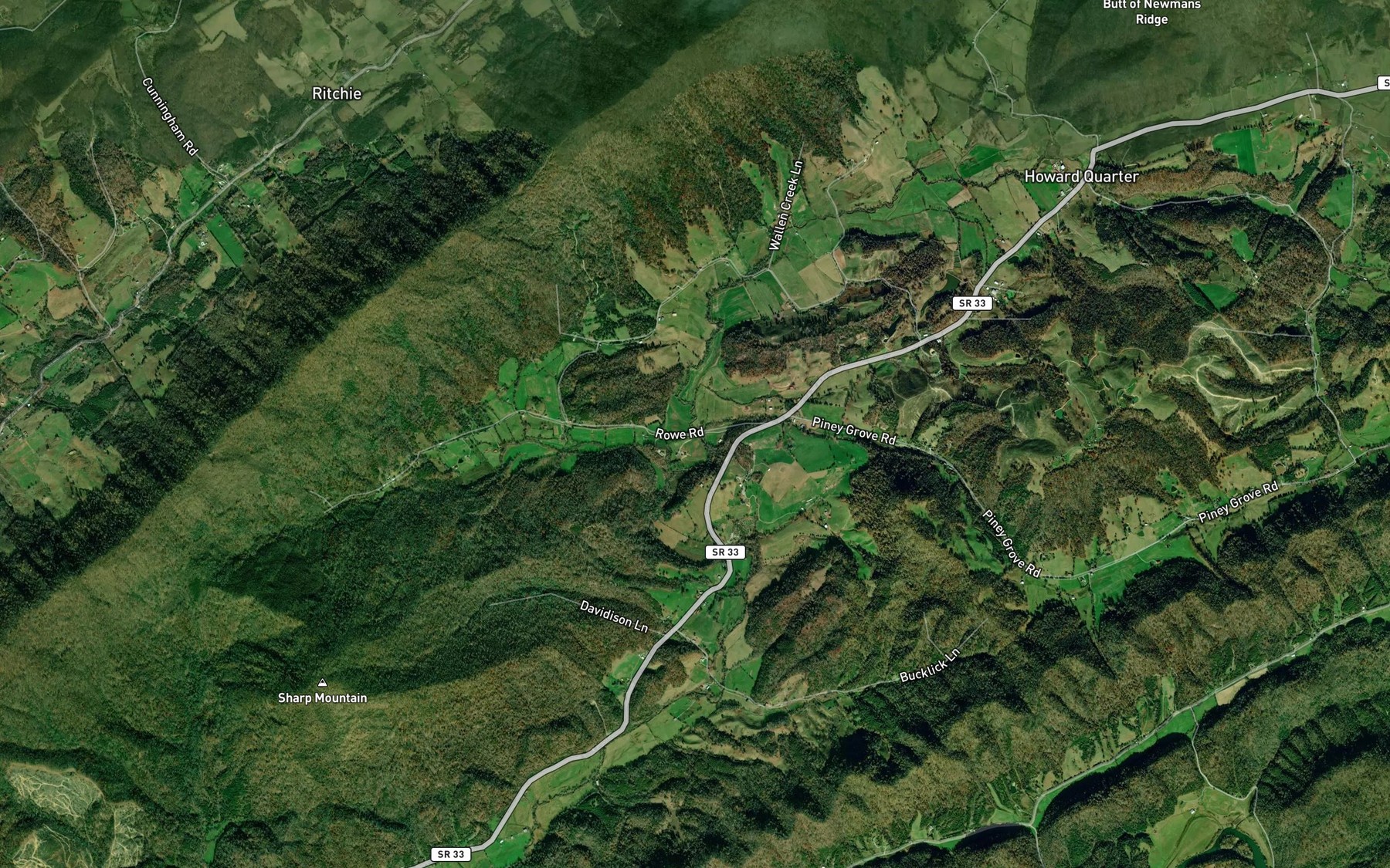 Satellite map of the Sycamore Creek