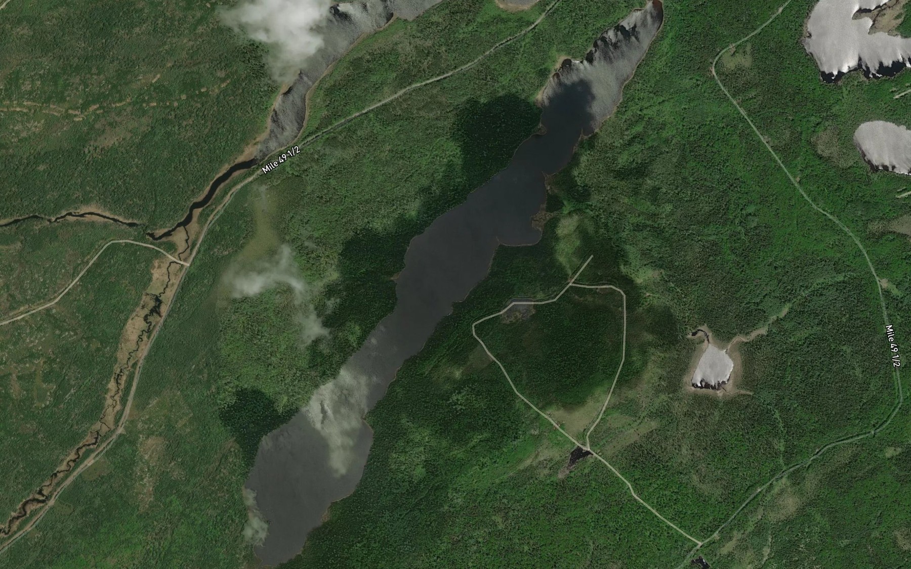 Satellite map of the Knocker Lake
