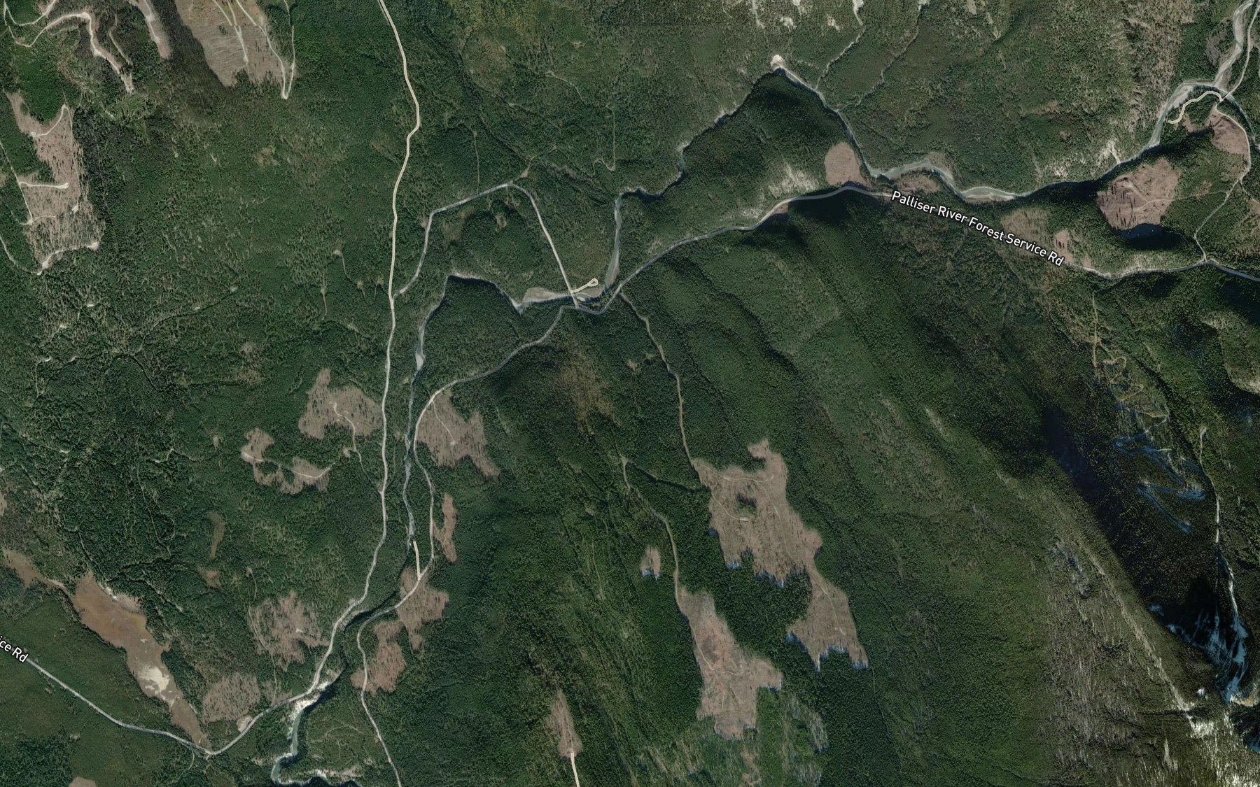 Satellite map of the Little Elk Creek