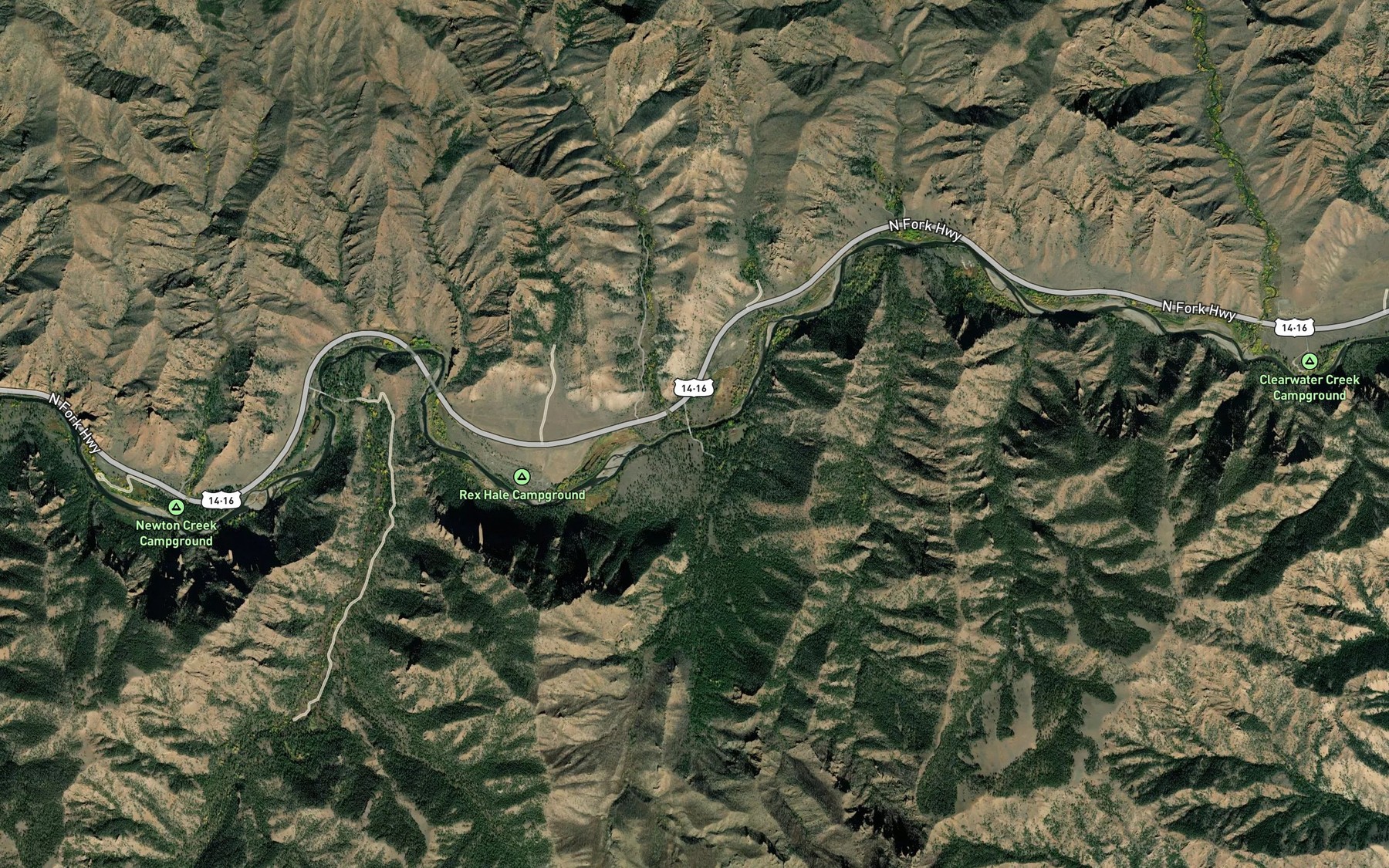 Satellite map of the June Creek