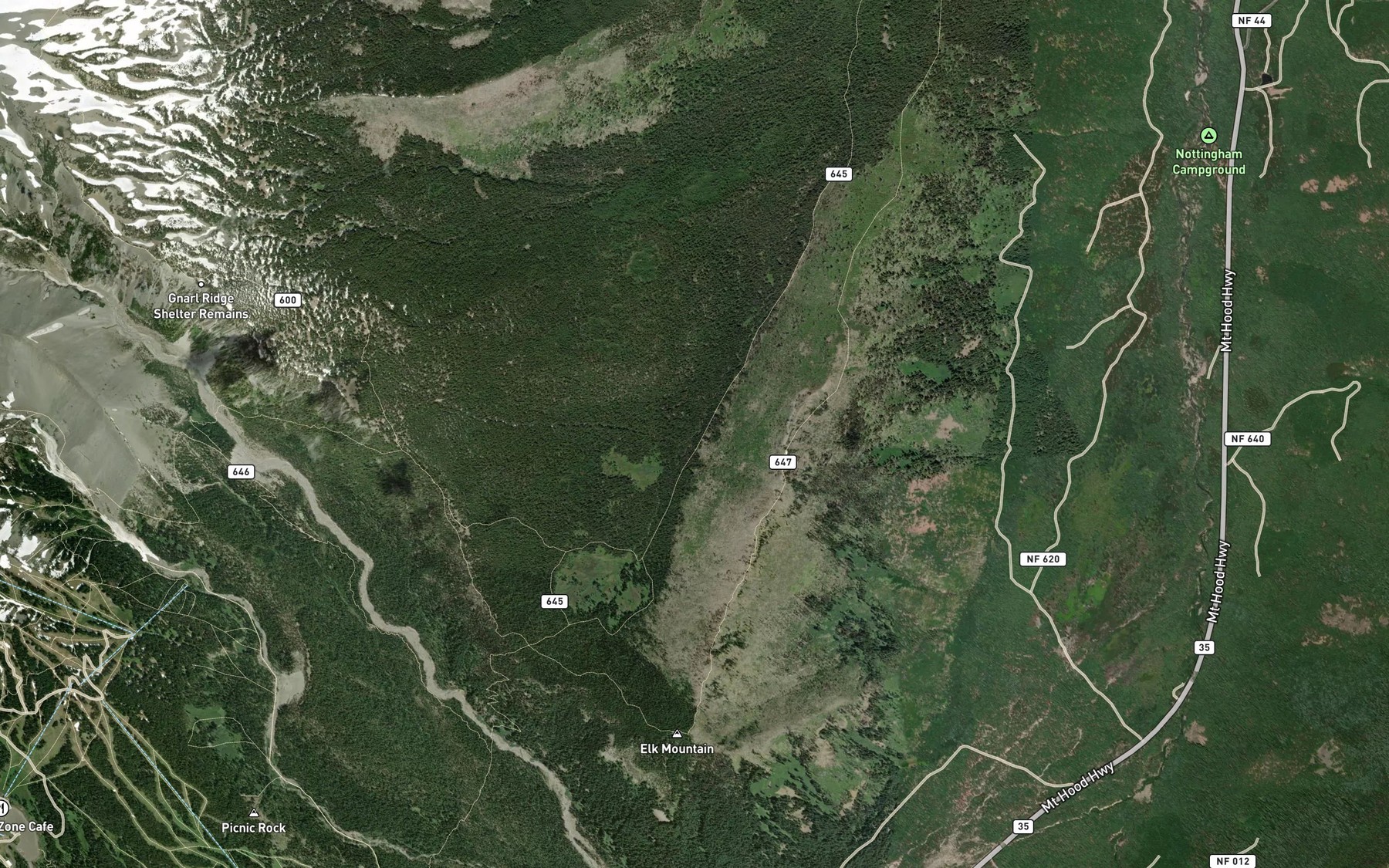 Satellite map of the South Fork Cold Spring Creek