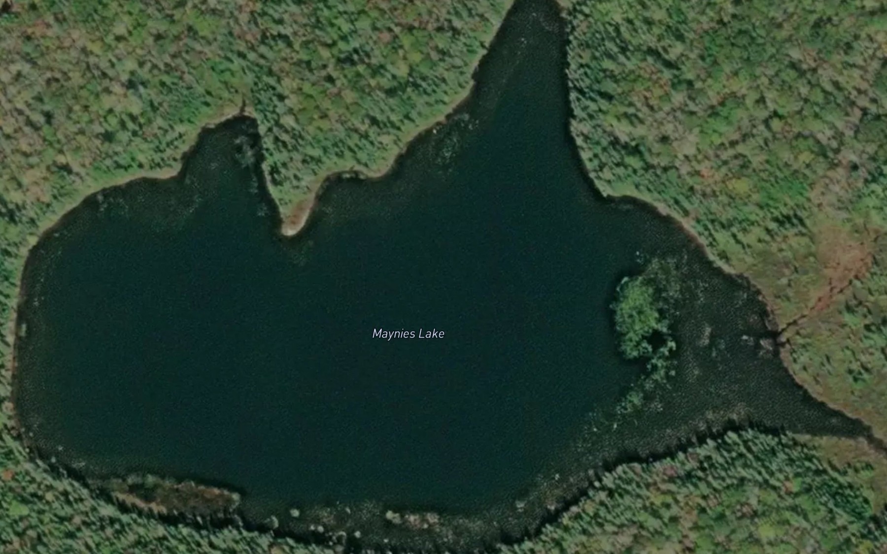 Satellite map of the Maynies Lake