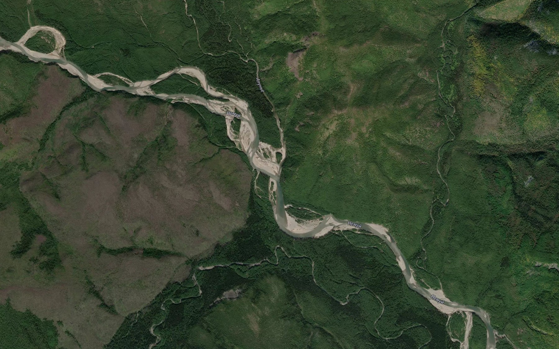 Satellite map of the Alun'ye