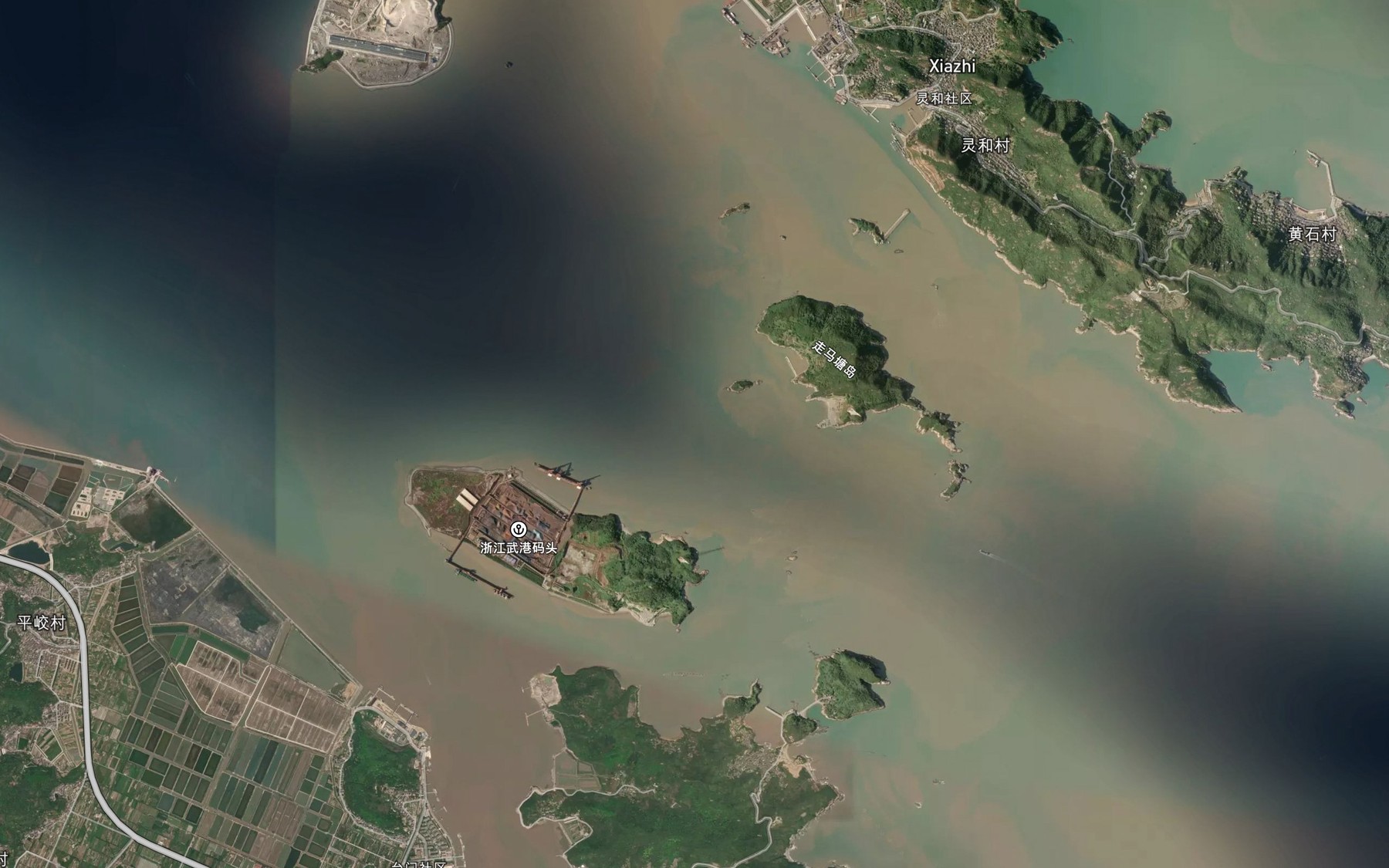 Satellite map of the Touyang Gang