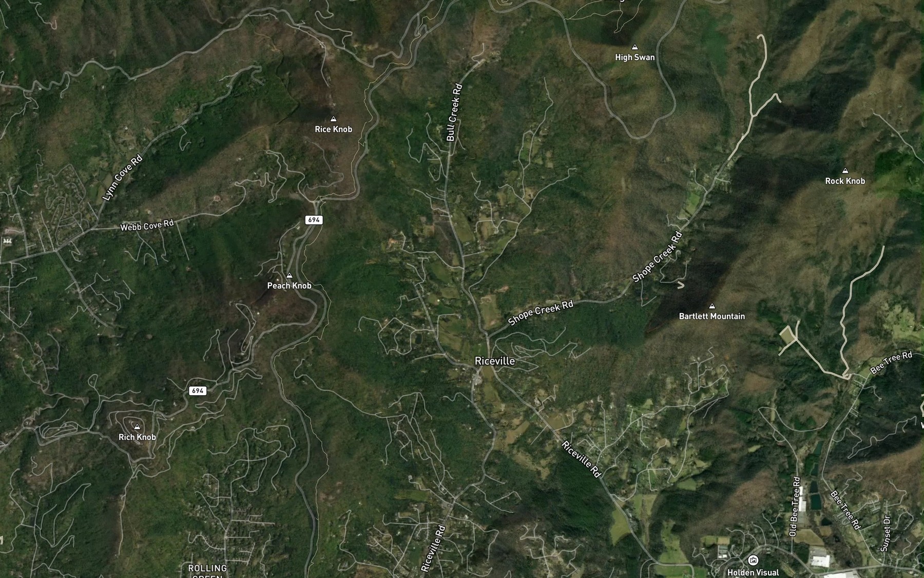 Satellite map of the Keasler Branch