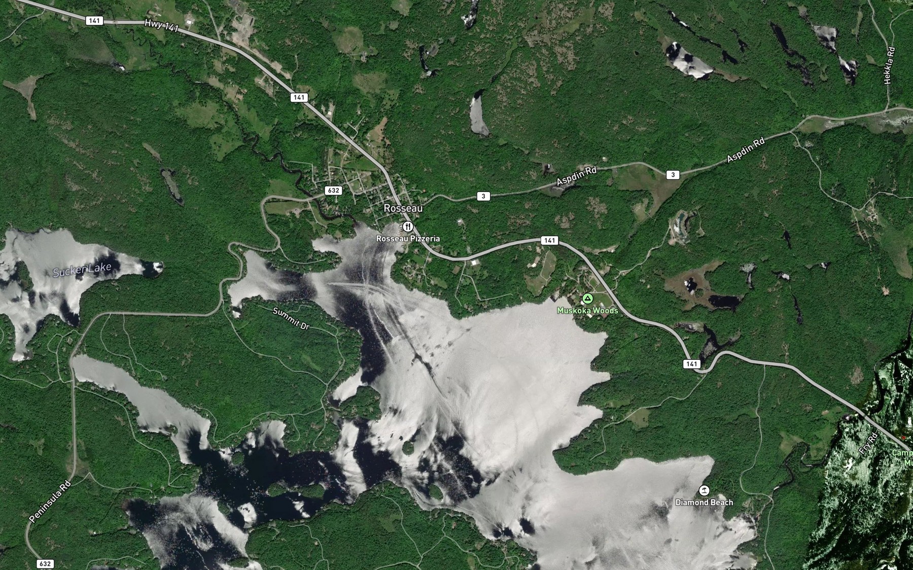 Satellite map of the Lawrason Bay