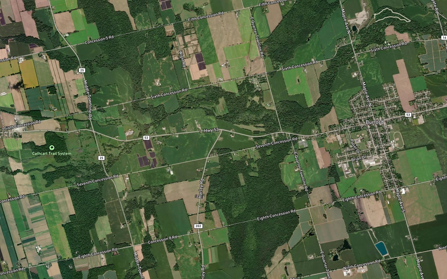 Satellite map of the Schofield Drain