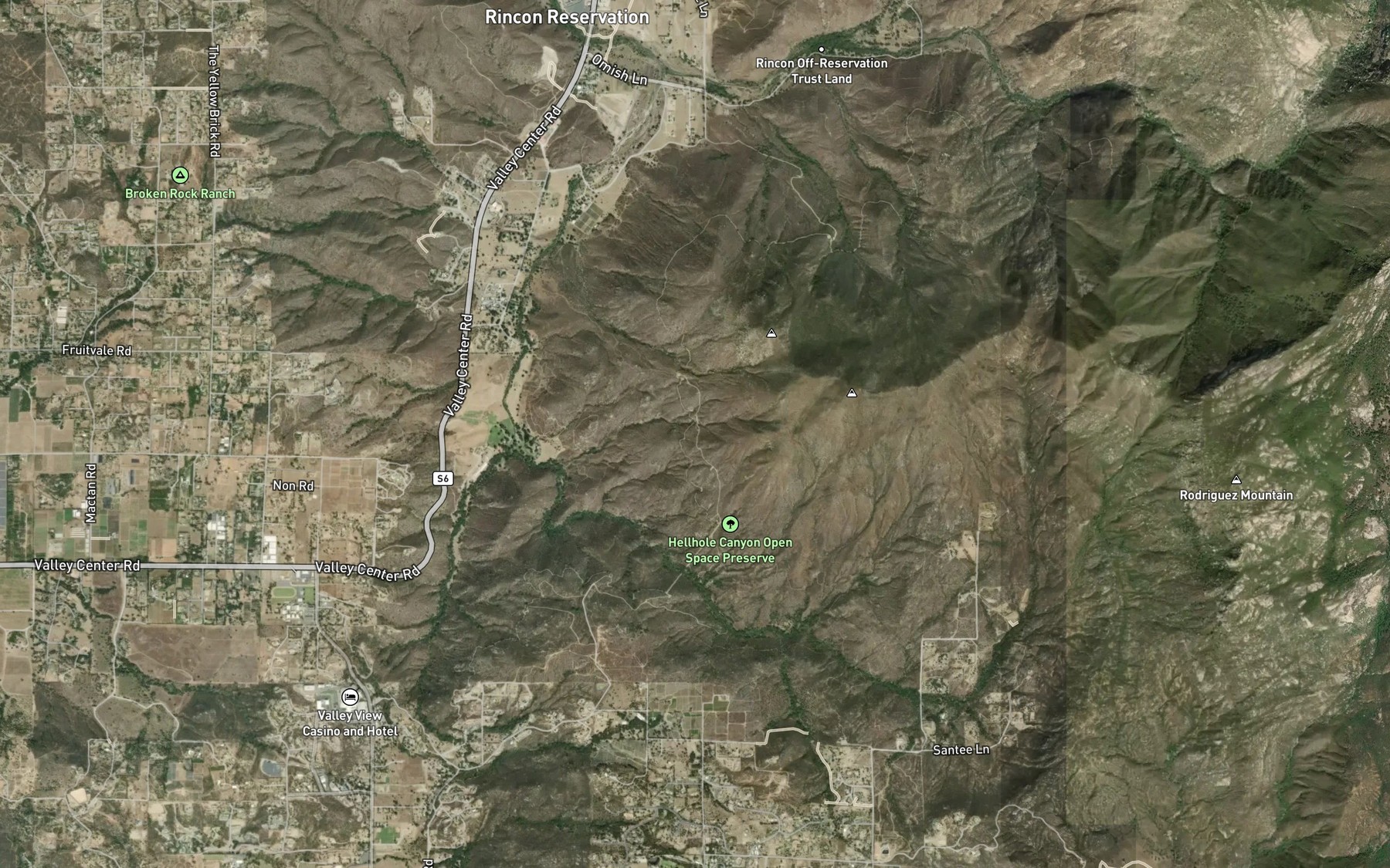 Satellite map of the Escondido Canal