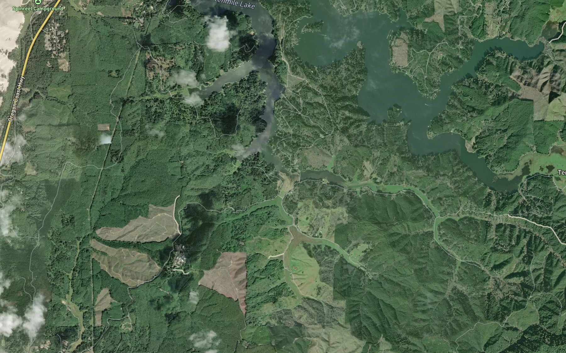 Satellite map of the Shutter Creek
