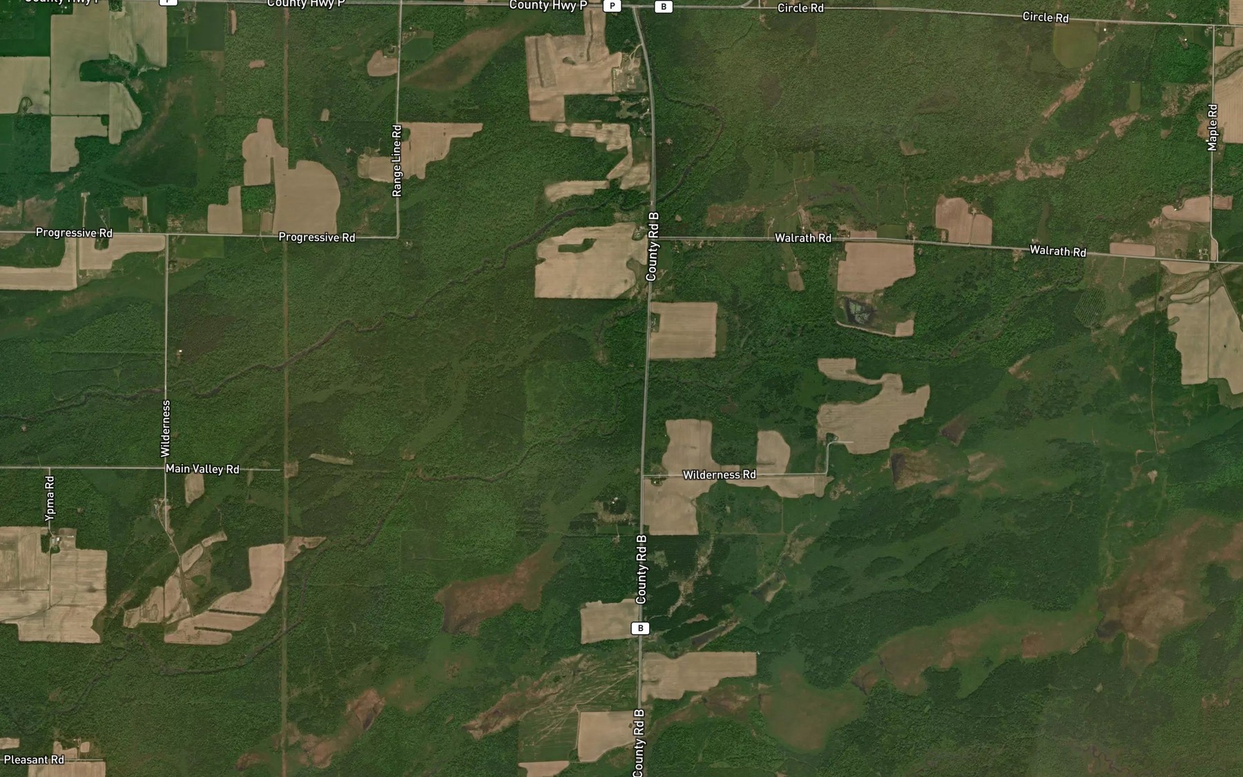 Satellite map of the Bear Creek