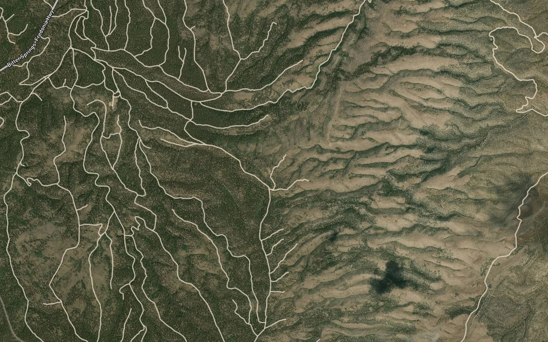 Satellite map of the Big Ridge Apron