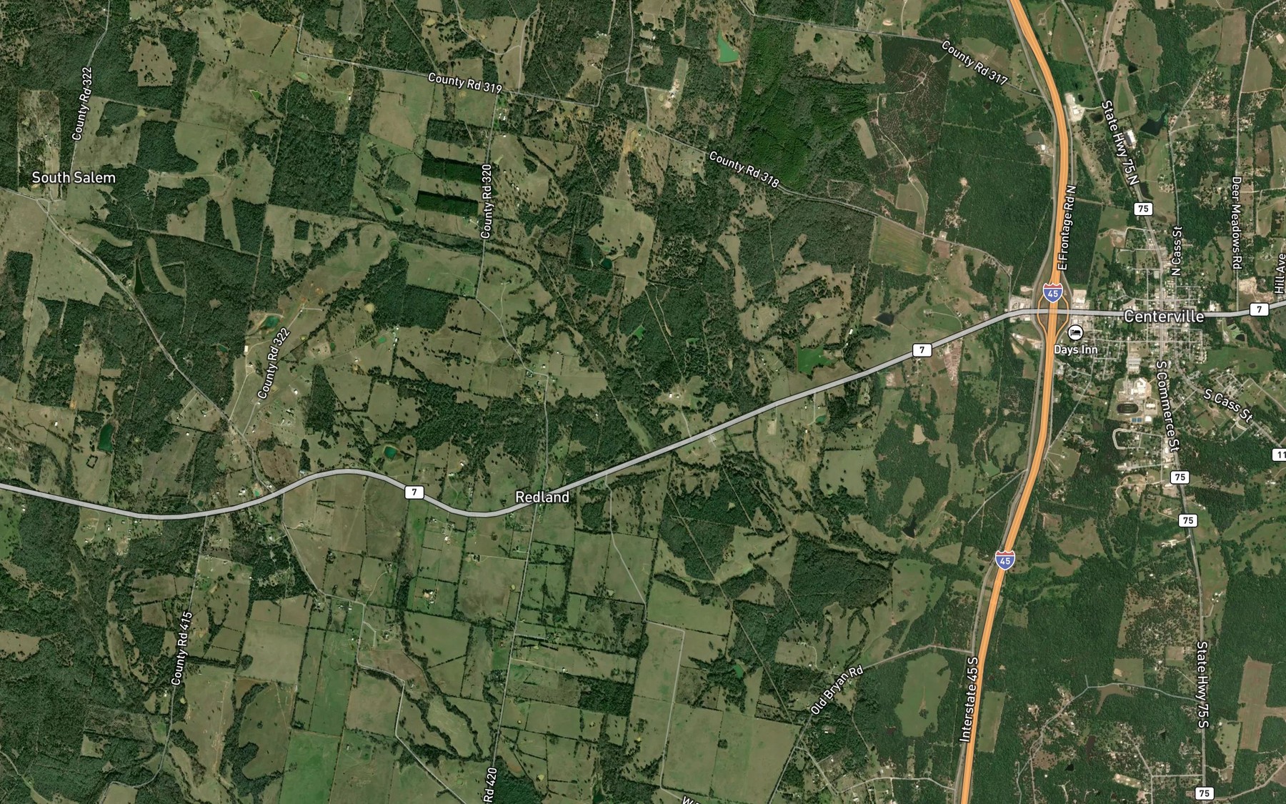 Satellite map of the Lime Branch