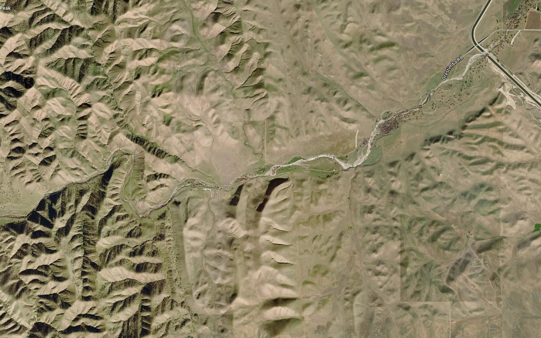 Satellite map of the Oso Creek