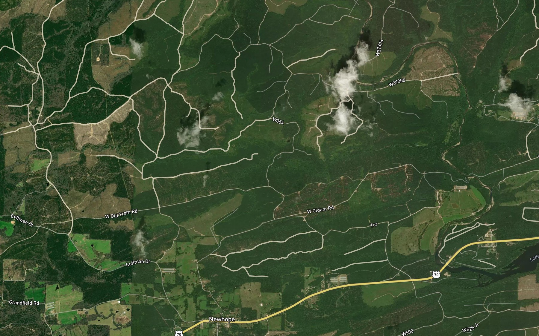 Satellite map of the Sugar Creek