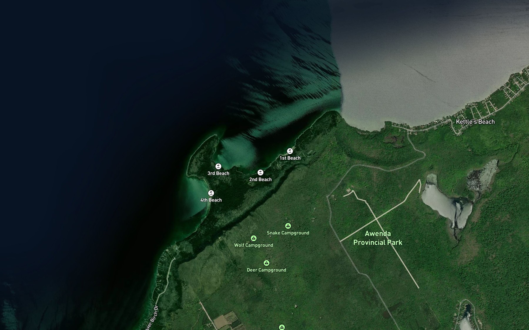 Satellite map of the Methodist Bay