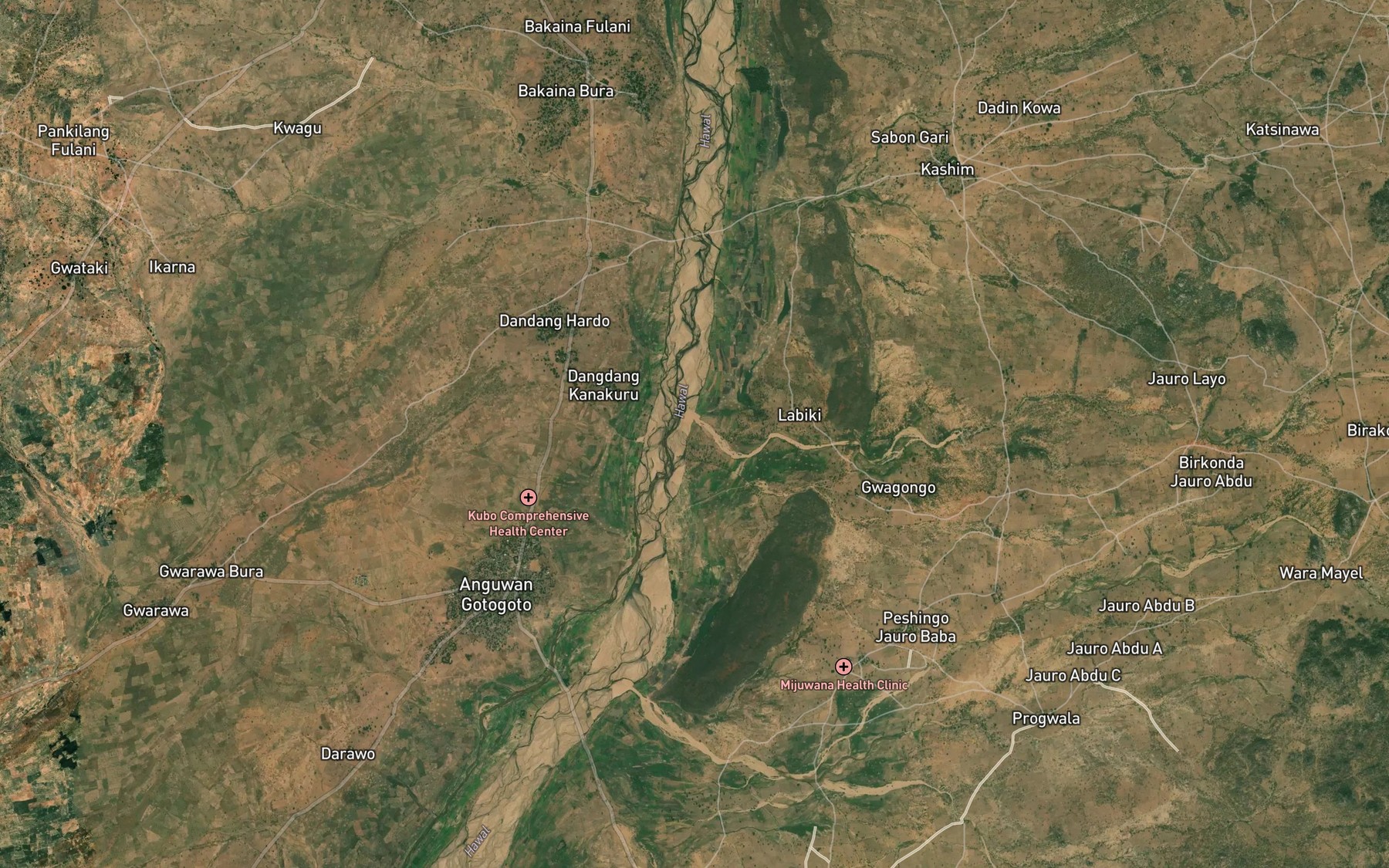 Satellite map of the Mayo Gaguno