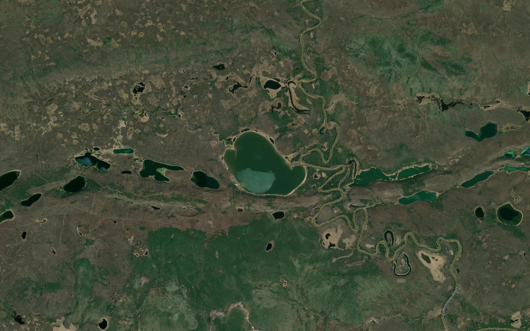 Satellite map of the Pisispoekwan Lake