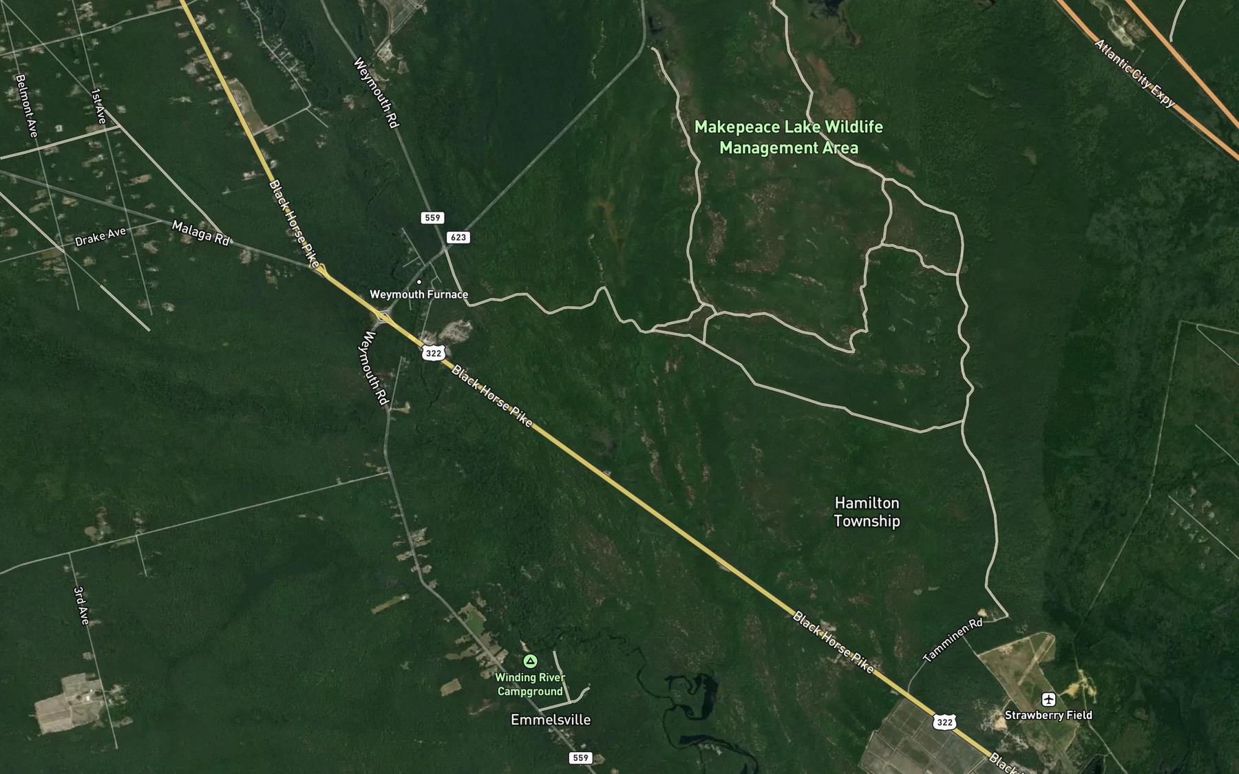 Satellite map of the Big Ditch