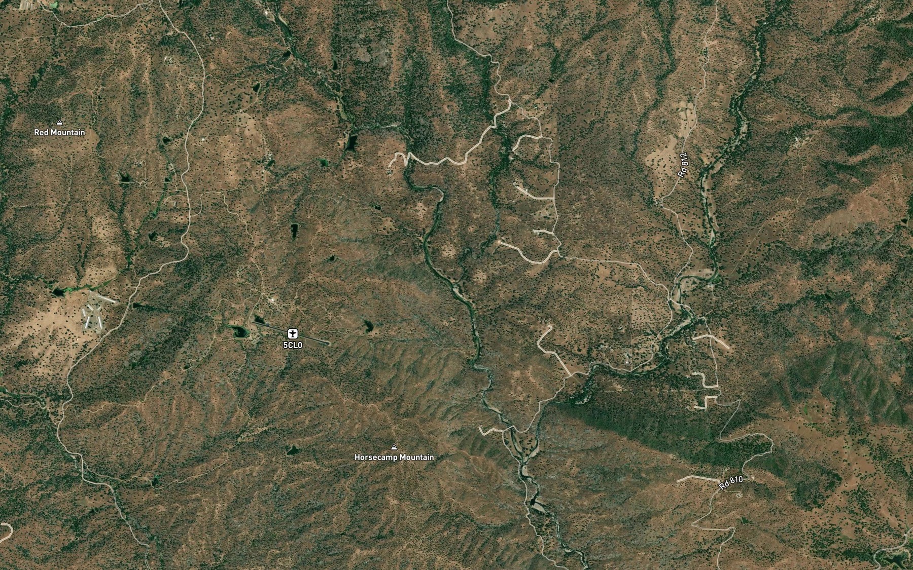 Satellite map of the Middle Fork Chowchilla River