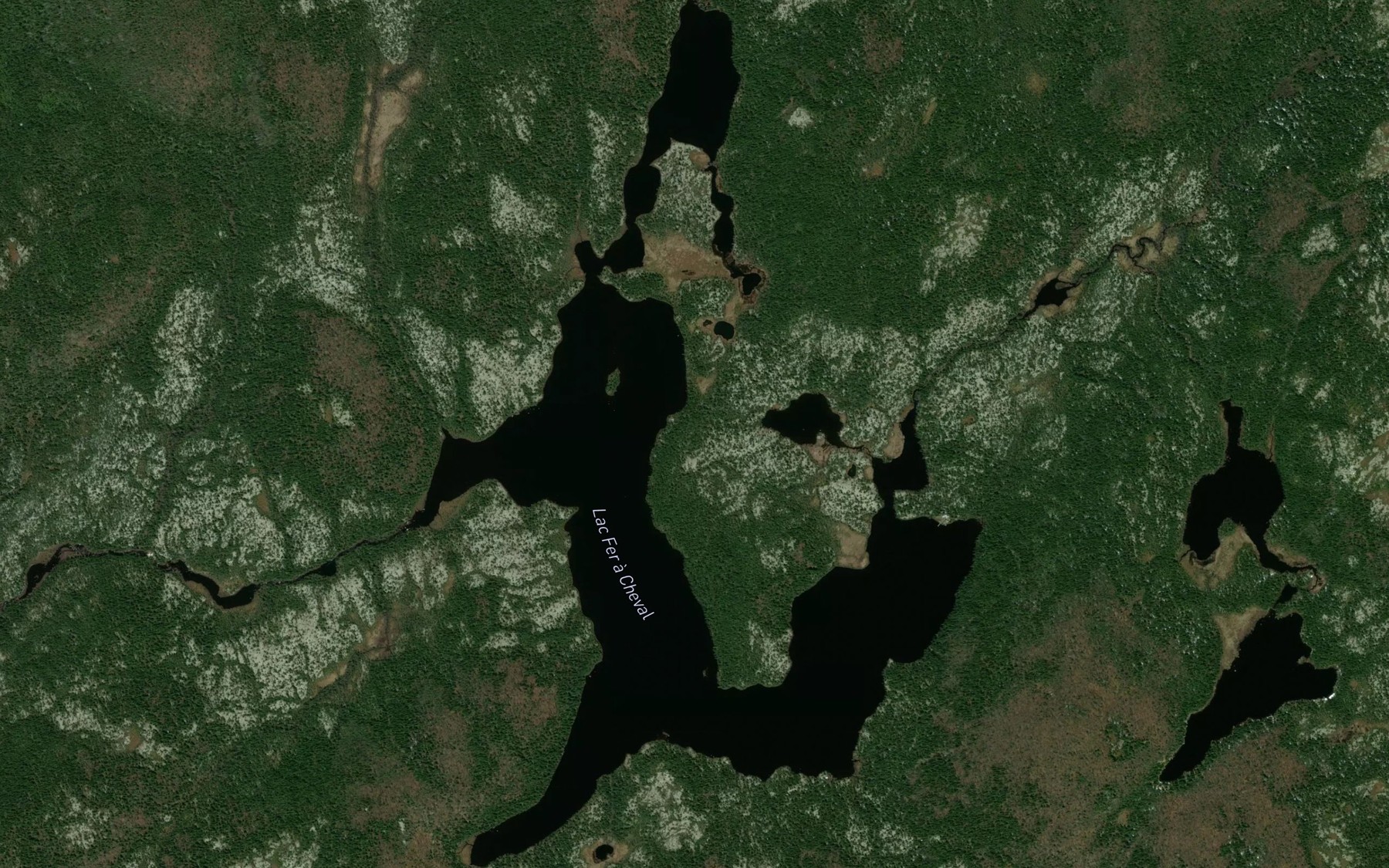 Satellite map of the Lac Fer a Cheval