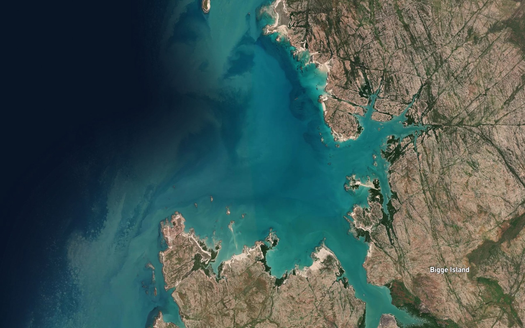 Satellite map of the Boomerang Bay