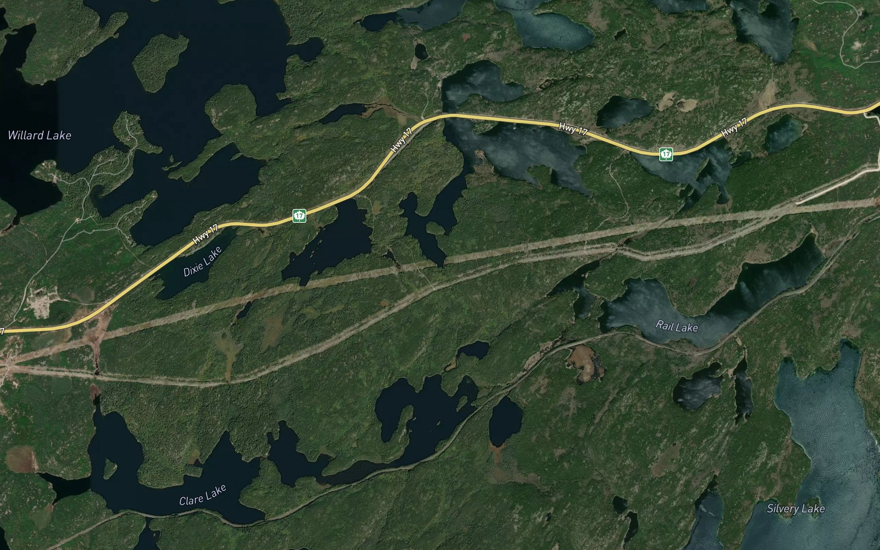 Satellite map of the Clare Creek