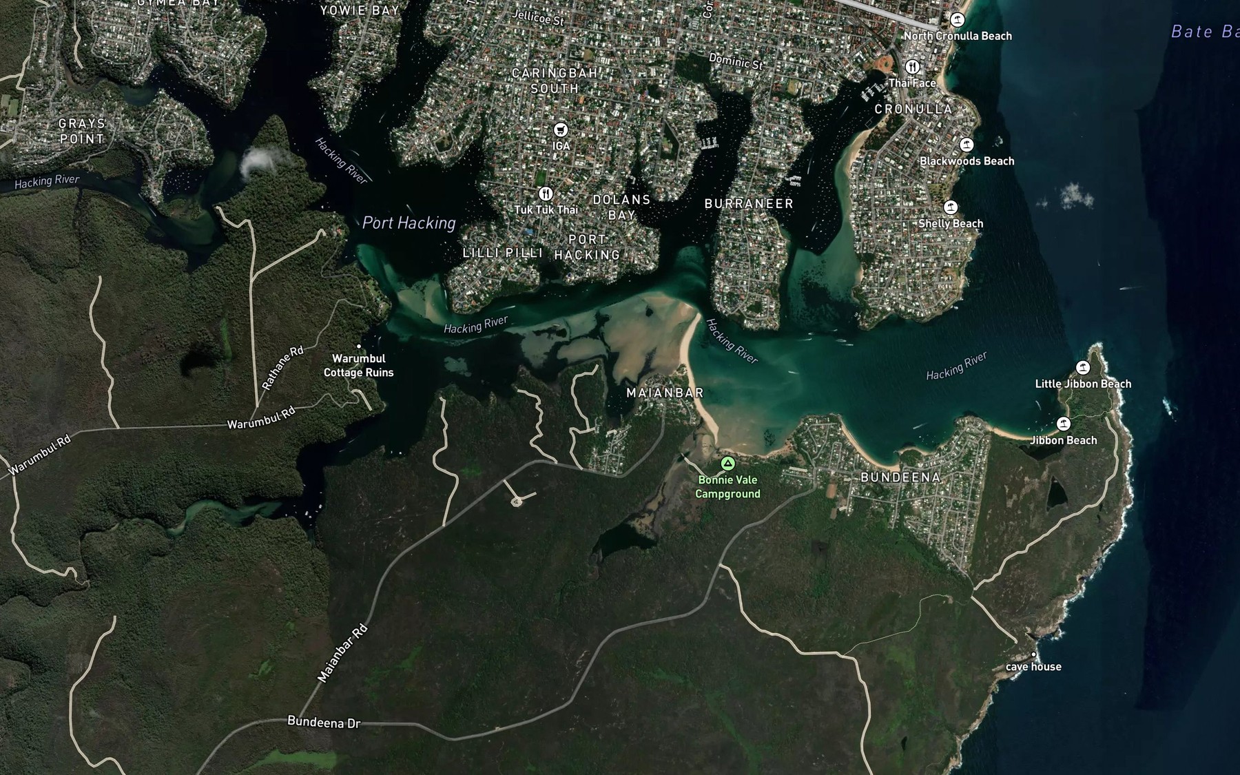 Satellite map of the Fishermans Bay