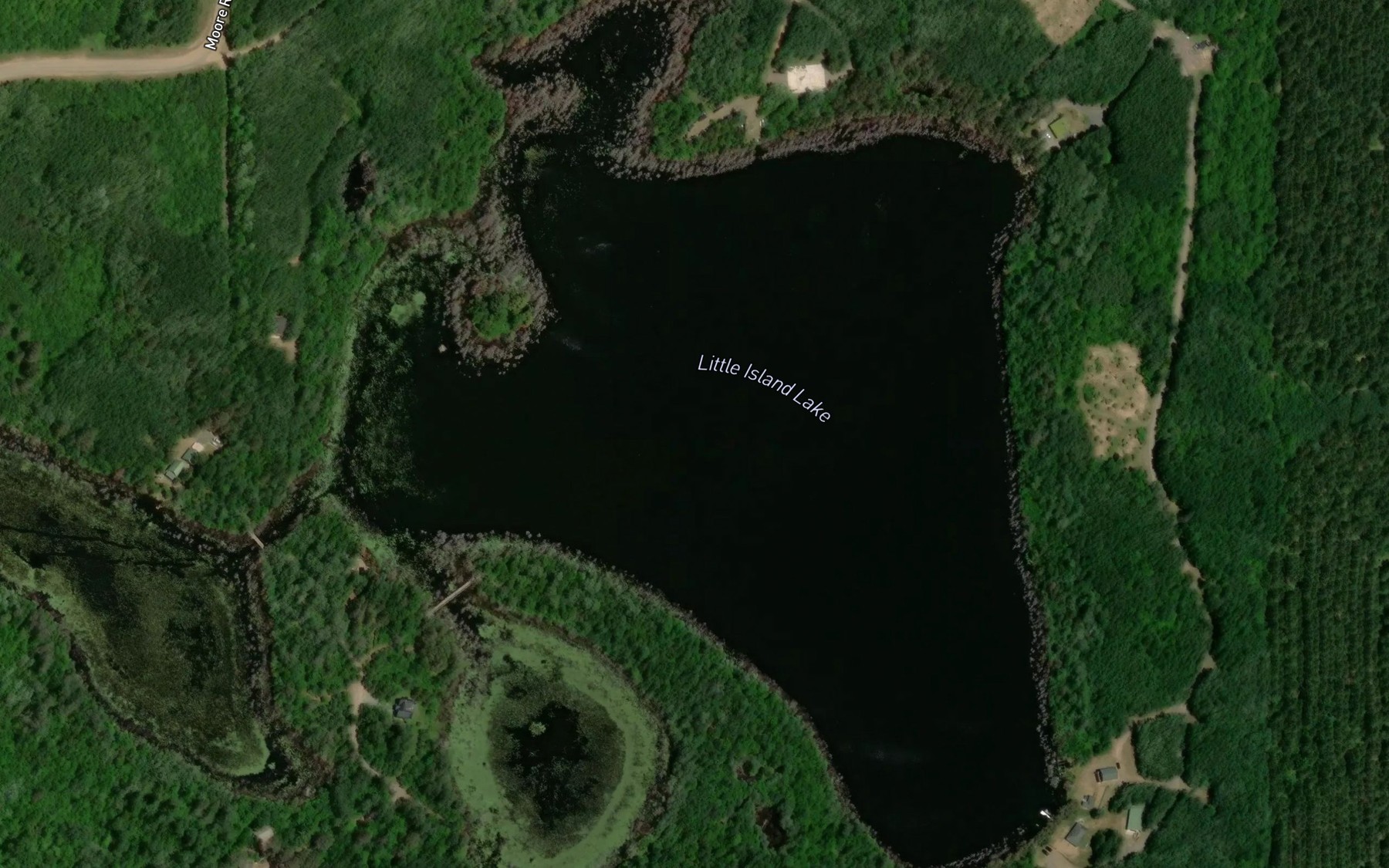 Satellite map of the Little Island Lake