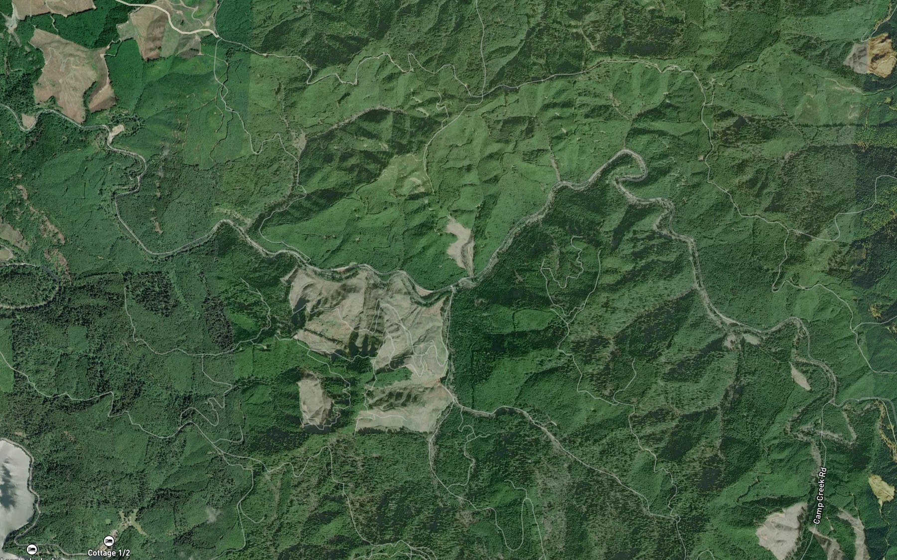 Satellite map of the Buck Creek
