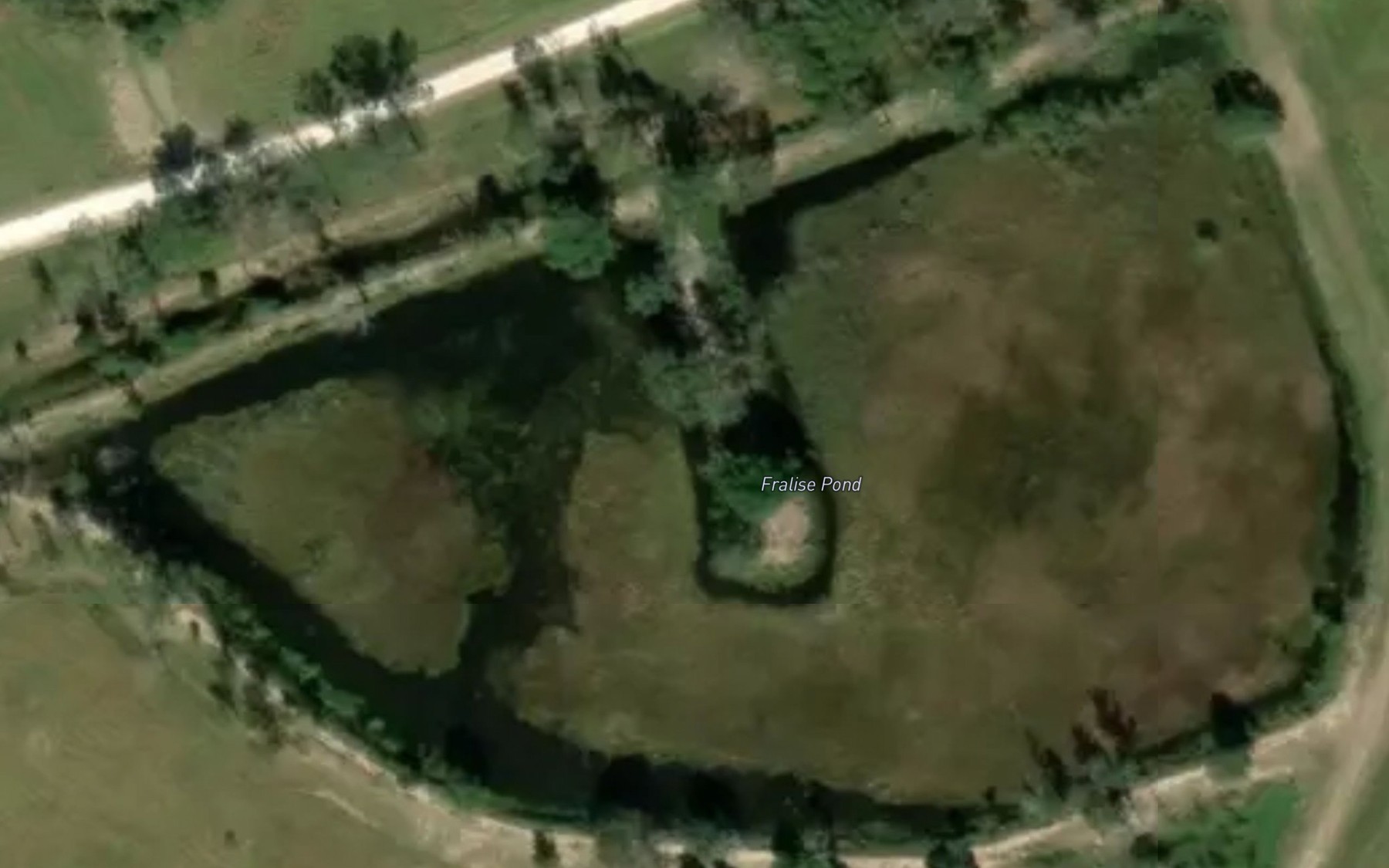 Satellite map of the Fralise Pond