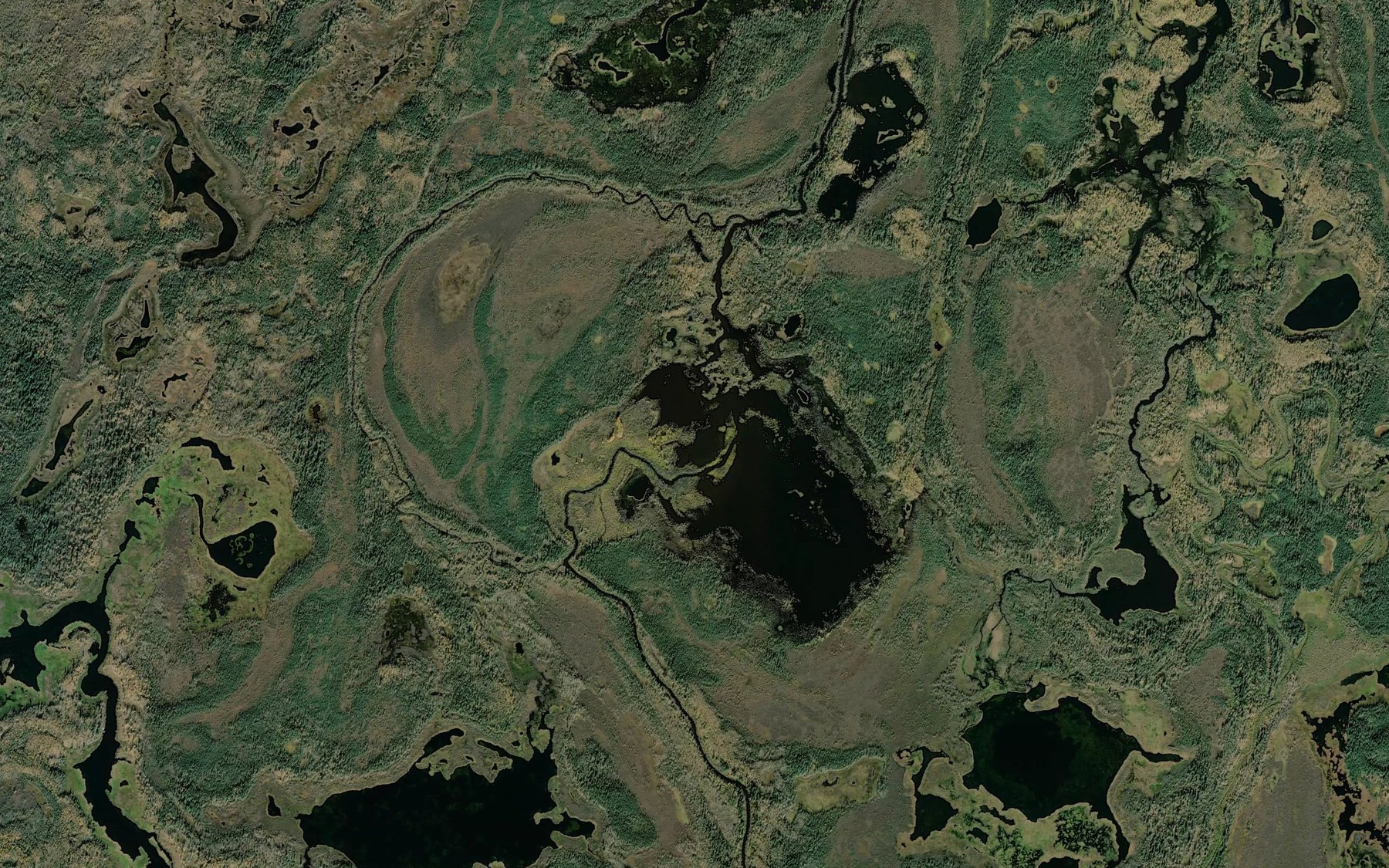 Satellite map of the Bridge Lake