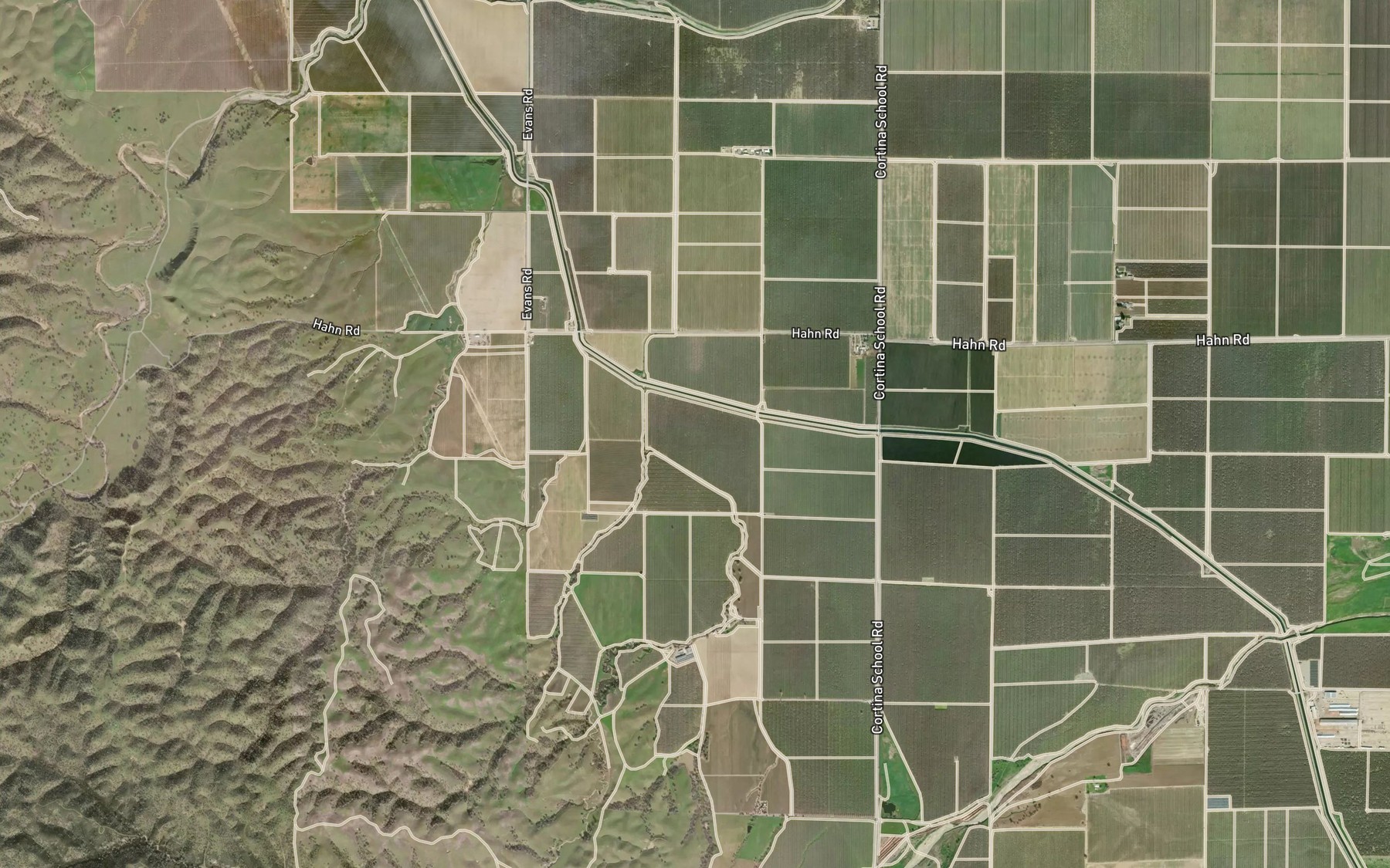 Satellite map of the Chamisal Creek
