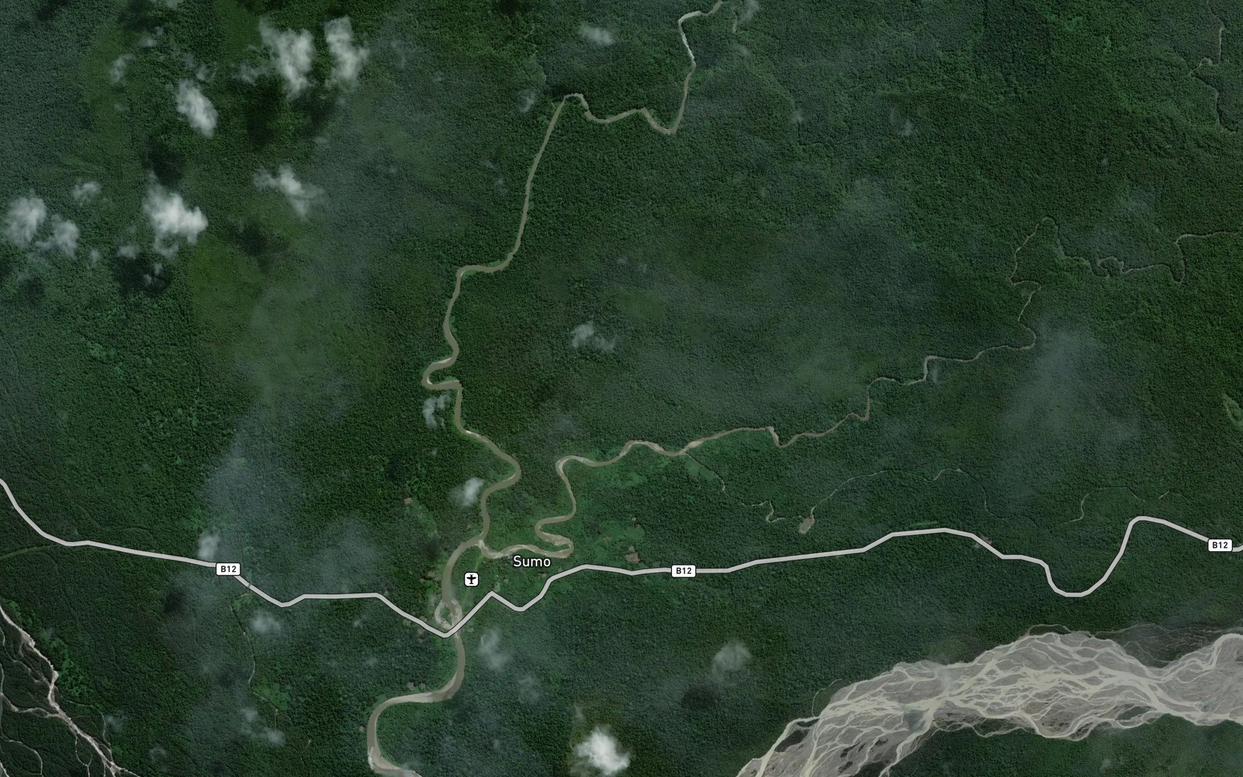 Satellite map of the Andreae River