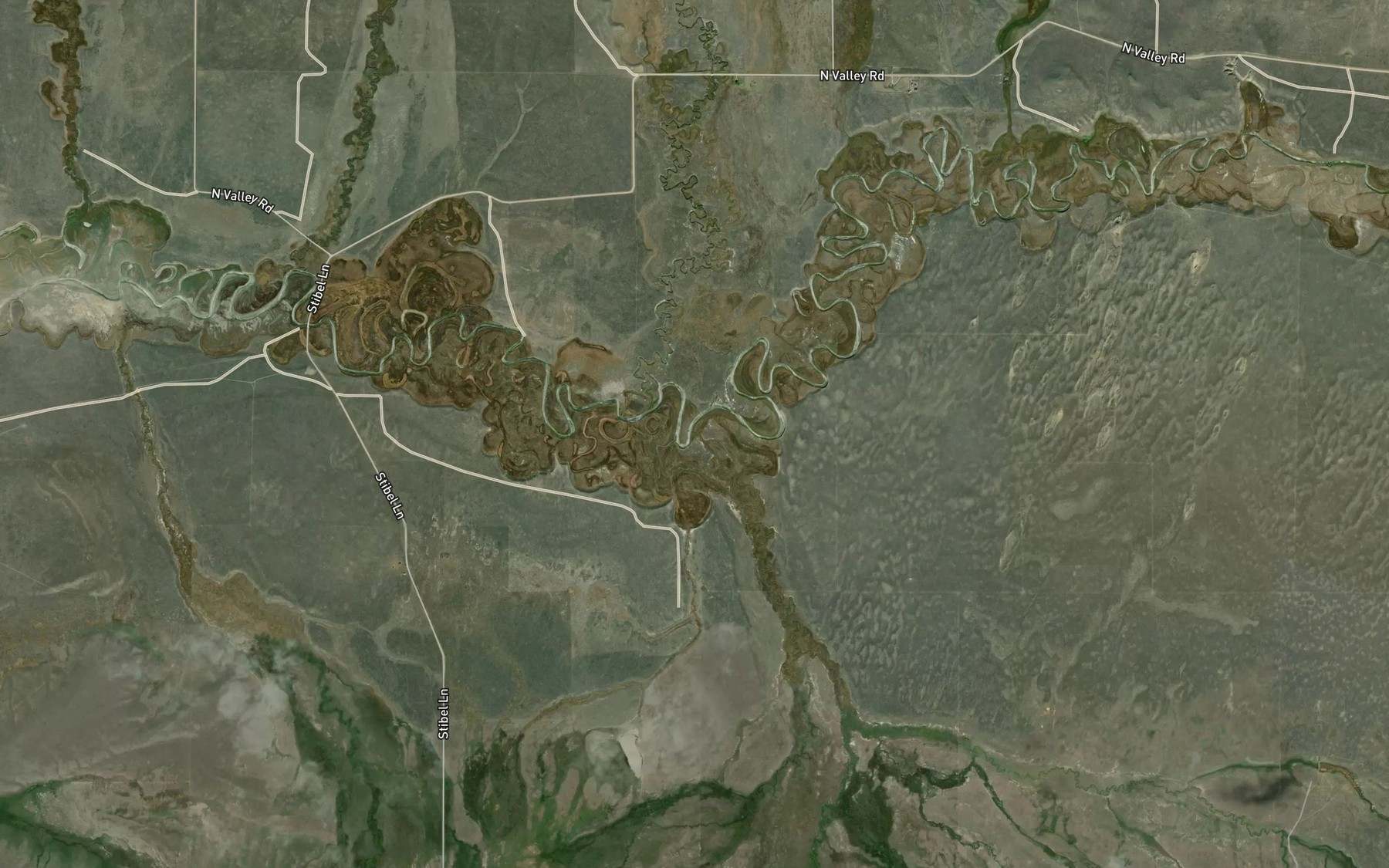 Satellite map of the Peet Creek