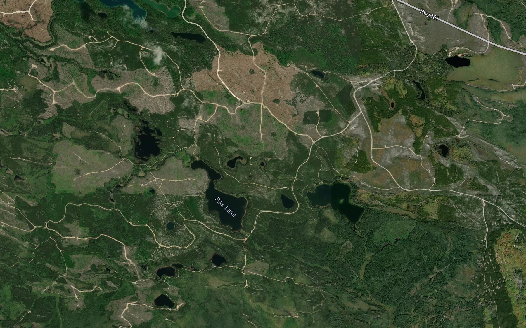 Satellite map of the Ray Lake