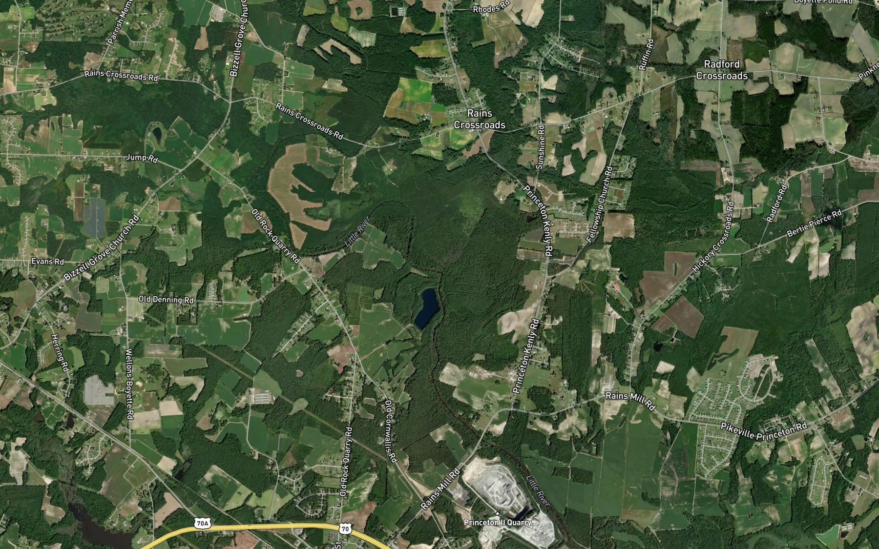 Satellite map of the Spring Branch