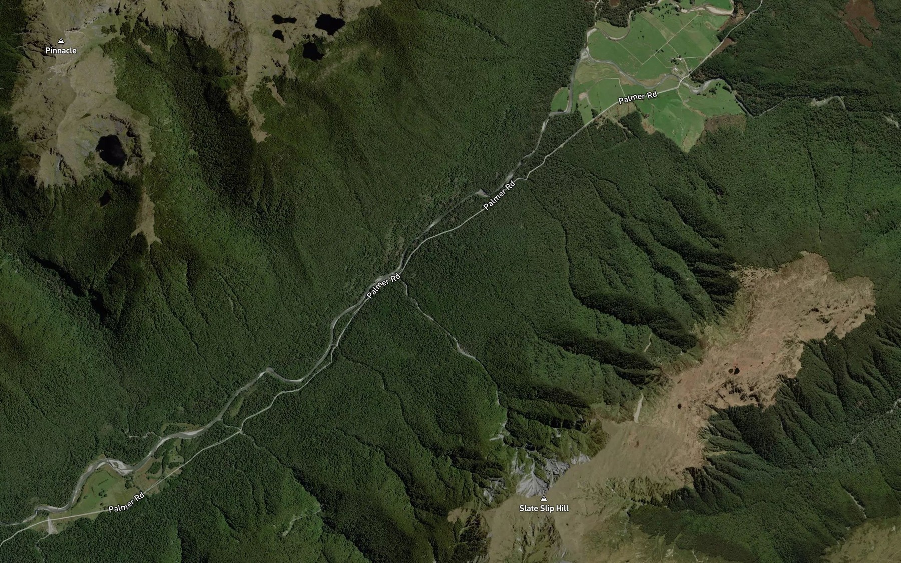 Satellite map of the Slatey Creek