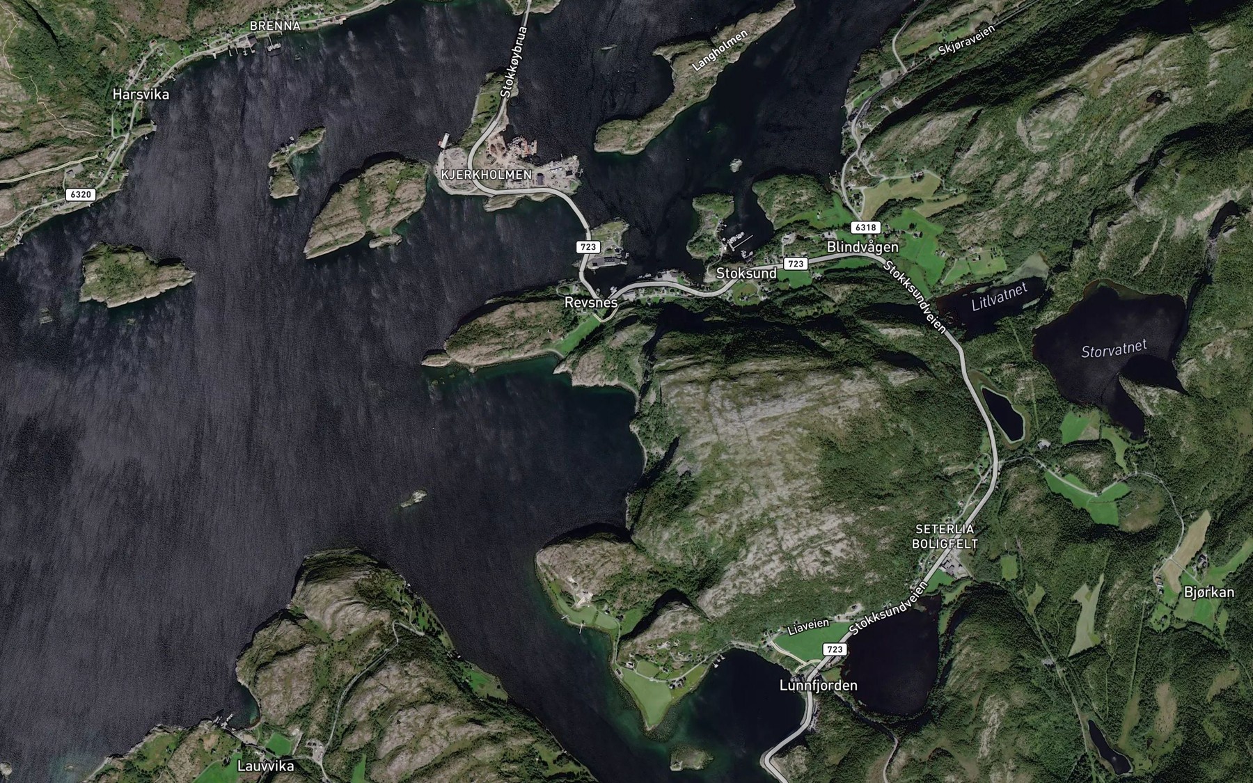 Satellite map of the Jonasvika