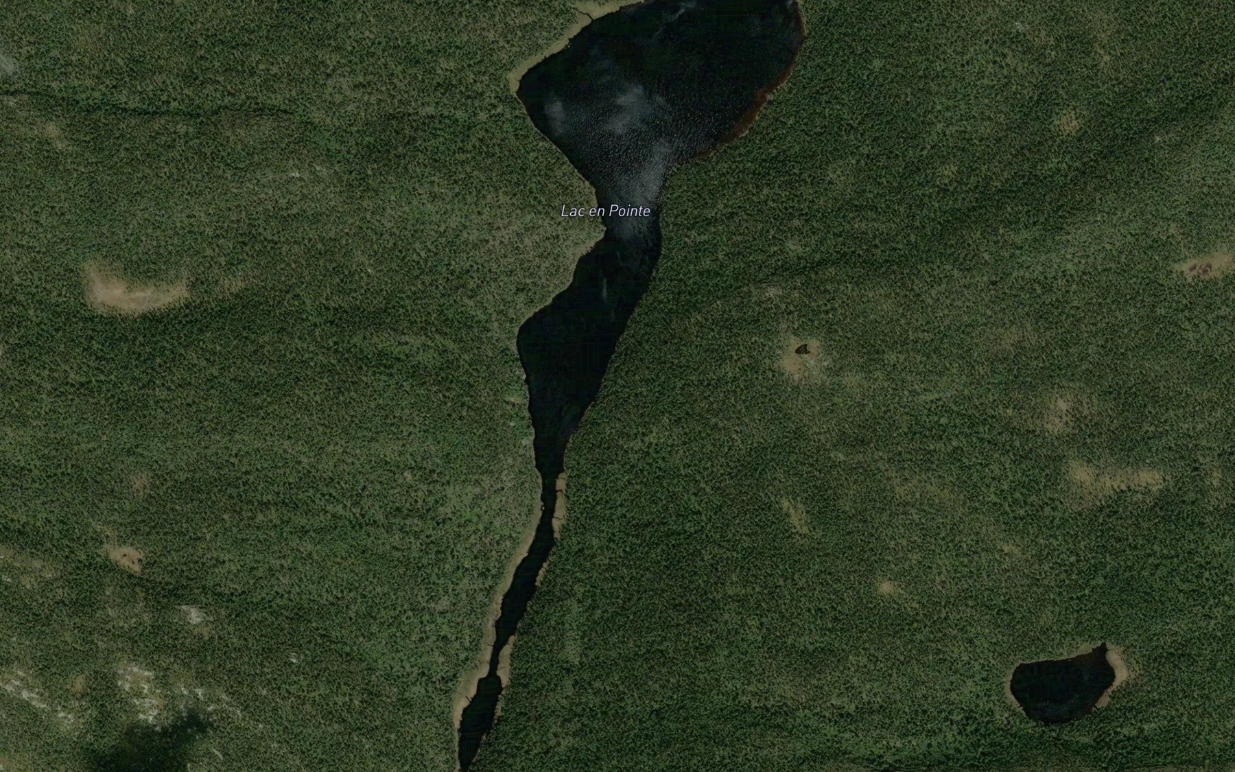 Satellite map of the Lac en Pointe