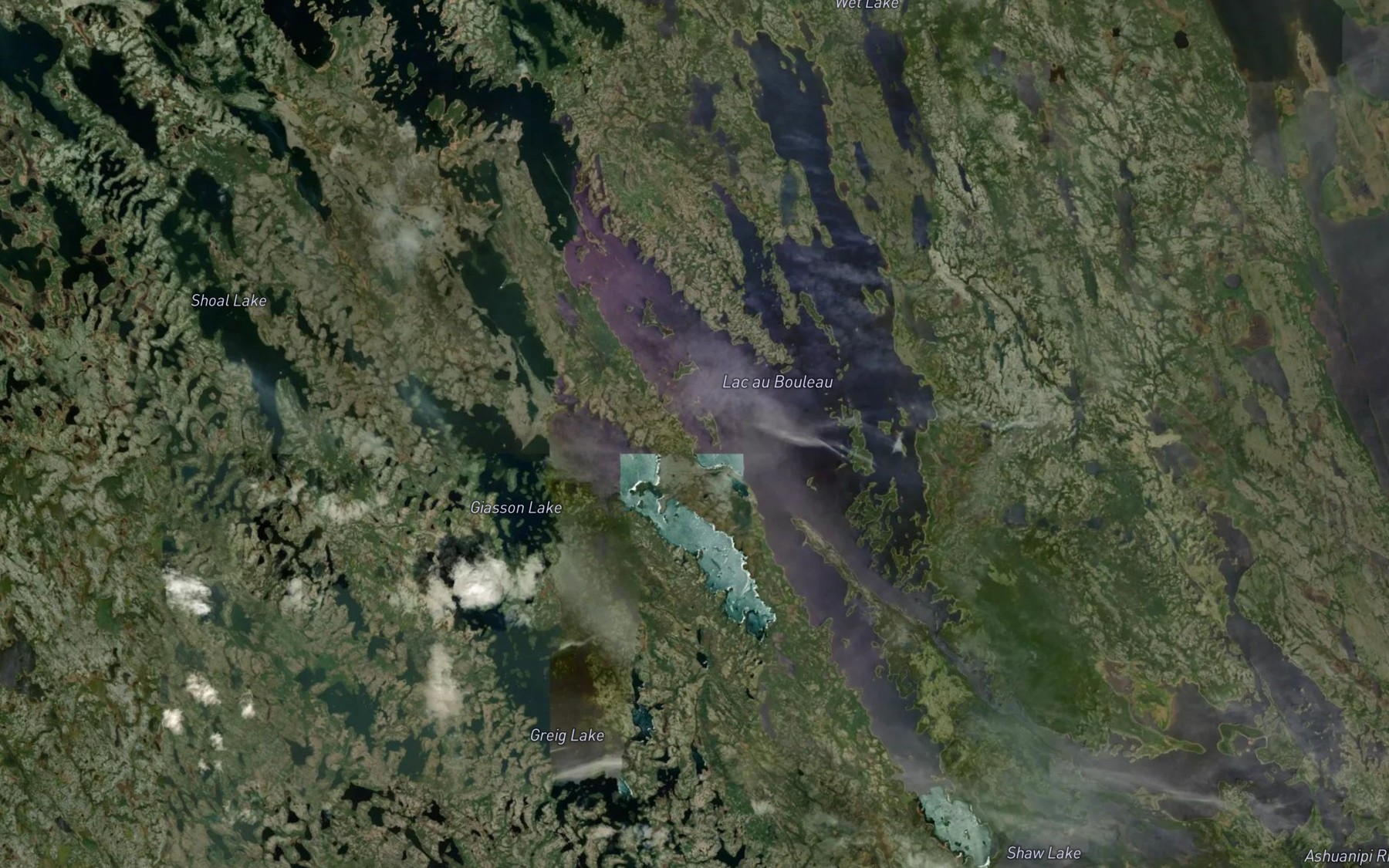Satellite map of the Lac au Bouleau