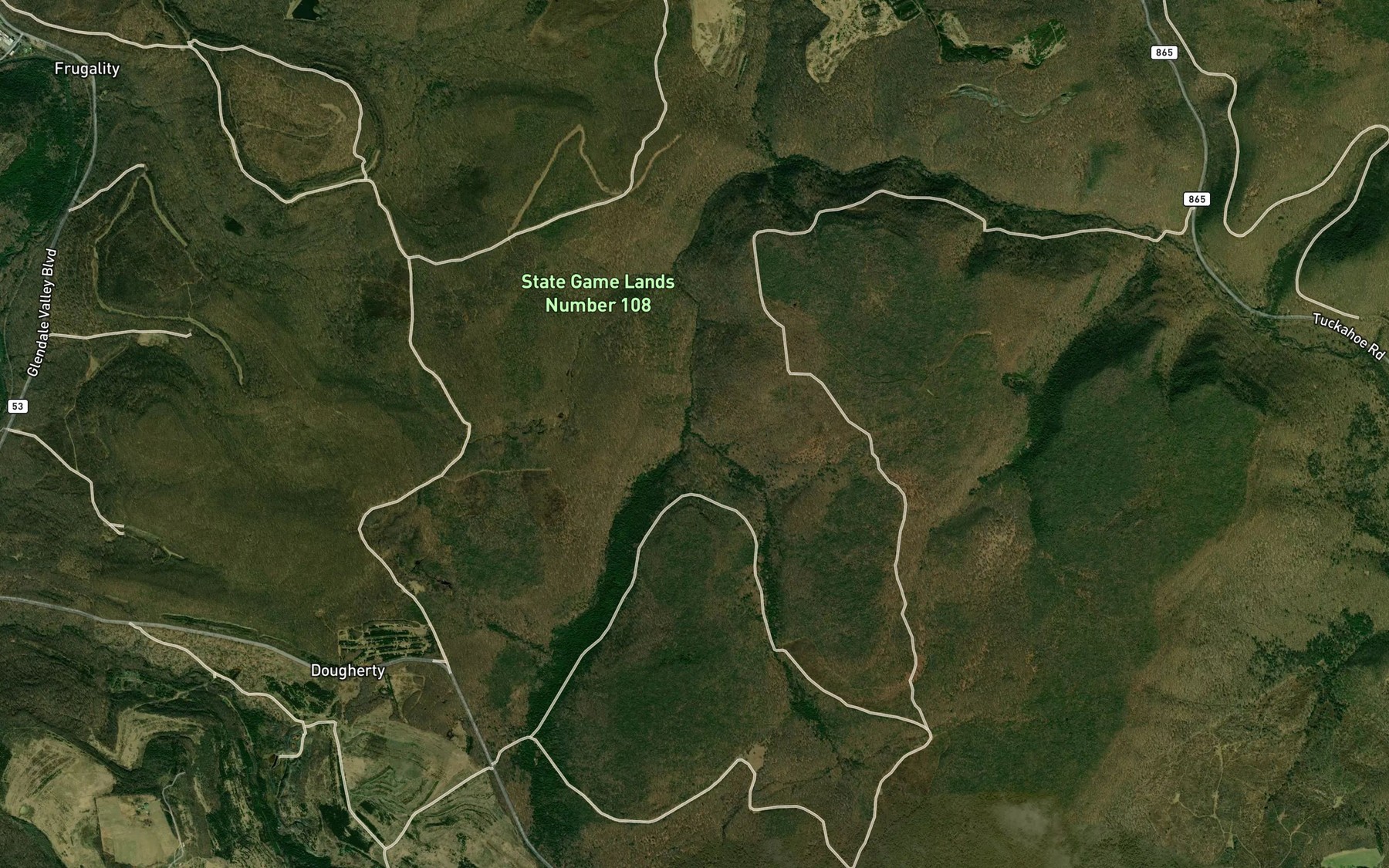 Satellite map of the Green Springs Run