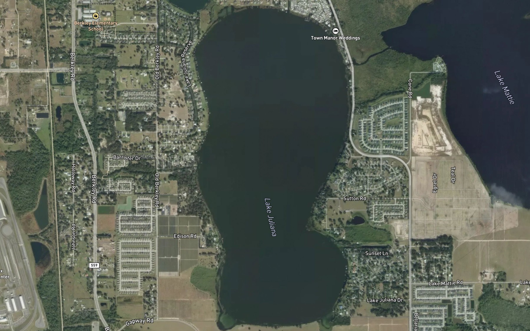 Satellite map of the Lake Juliana
